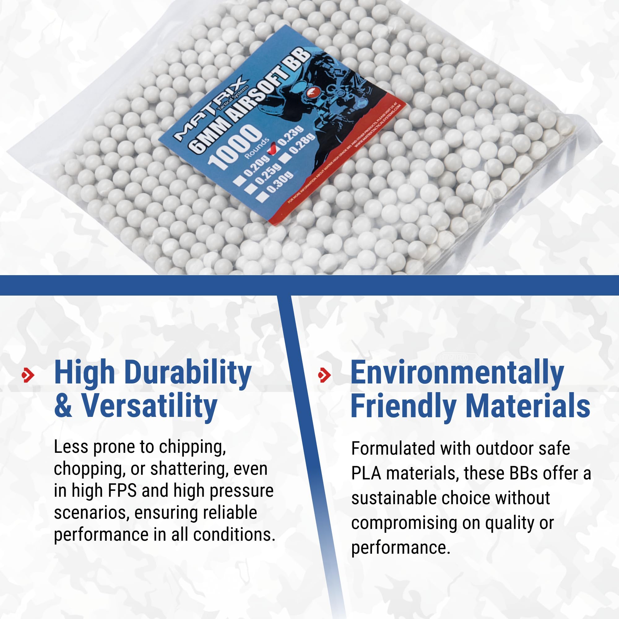 Matrix Match Grade 6mm Airsoft BBs - High Precision 0.25g & 0.30g for Outdoor Shooting & Training | Evike Airsoft Premium Quality Pellets