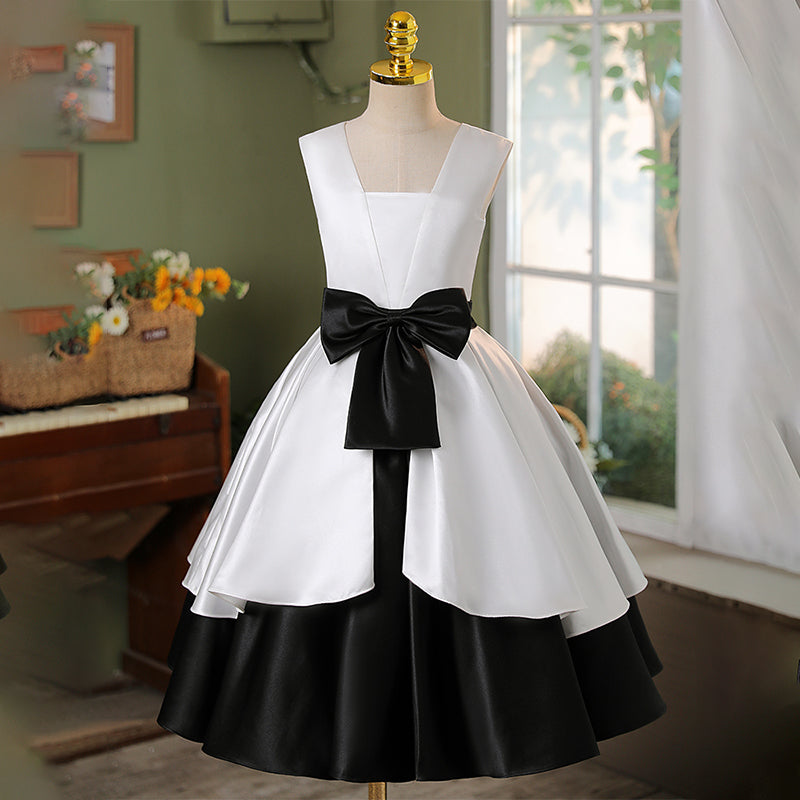 Girls Satin Princess Dress for Christening - Elegant Flower Girl Dress for Special Occasions & Birthday Parties
