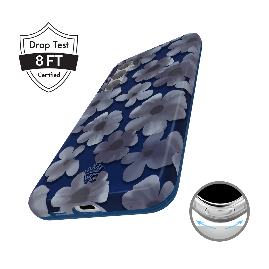 Midnight Blossom Samsung Phone Case - Premium Protective Cover for Galaxy S21/S22/S23 - Floral Design with Shock Absorption - Perfect for Daily Use, Travel & Gifting