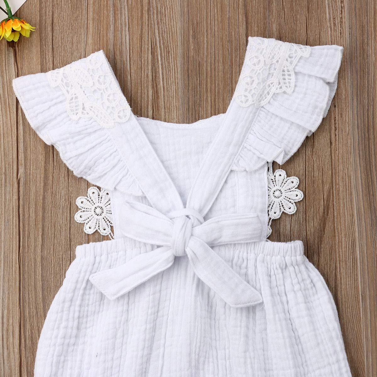 Cute Lace Ruffle Romper Jumpsuit for Baby Girls | Newborn Infant Summer Outfit | Soft Bodysuit for Photos, Parties & Playtime