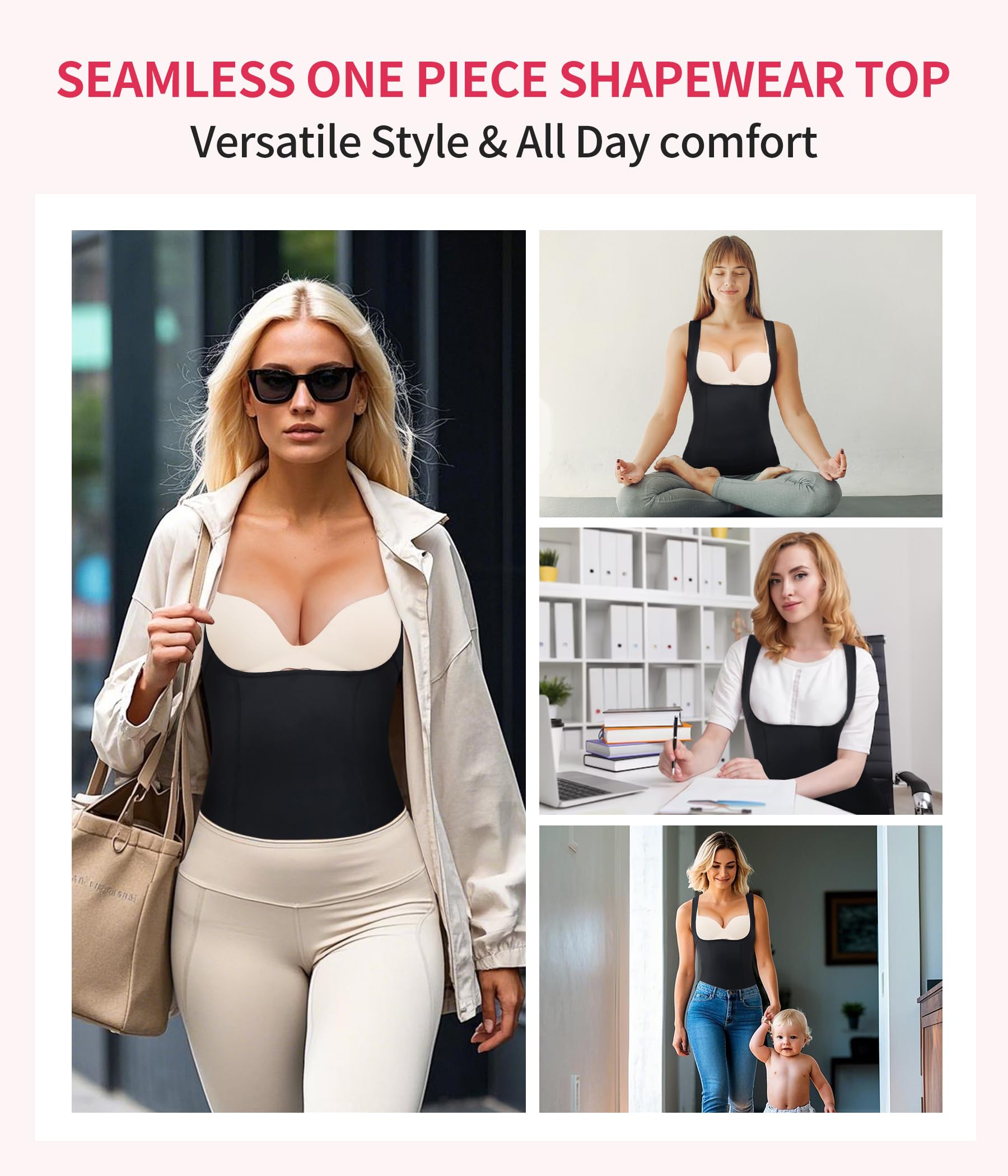 Gotoly Women's Waist Cincher - Tummy Control Shapewear for Women, Slimming Compression Vest, Invisible Body Shaper for Smooth Look - Perfect for Workout, Wedding, Office & Everyday Wear