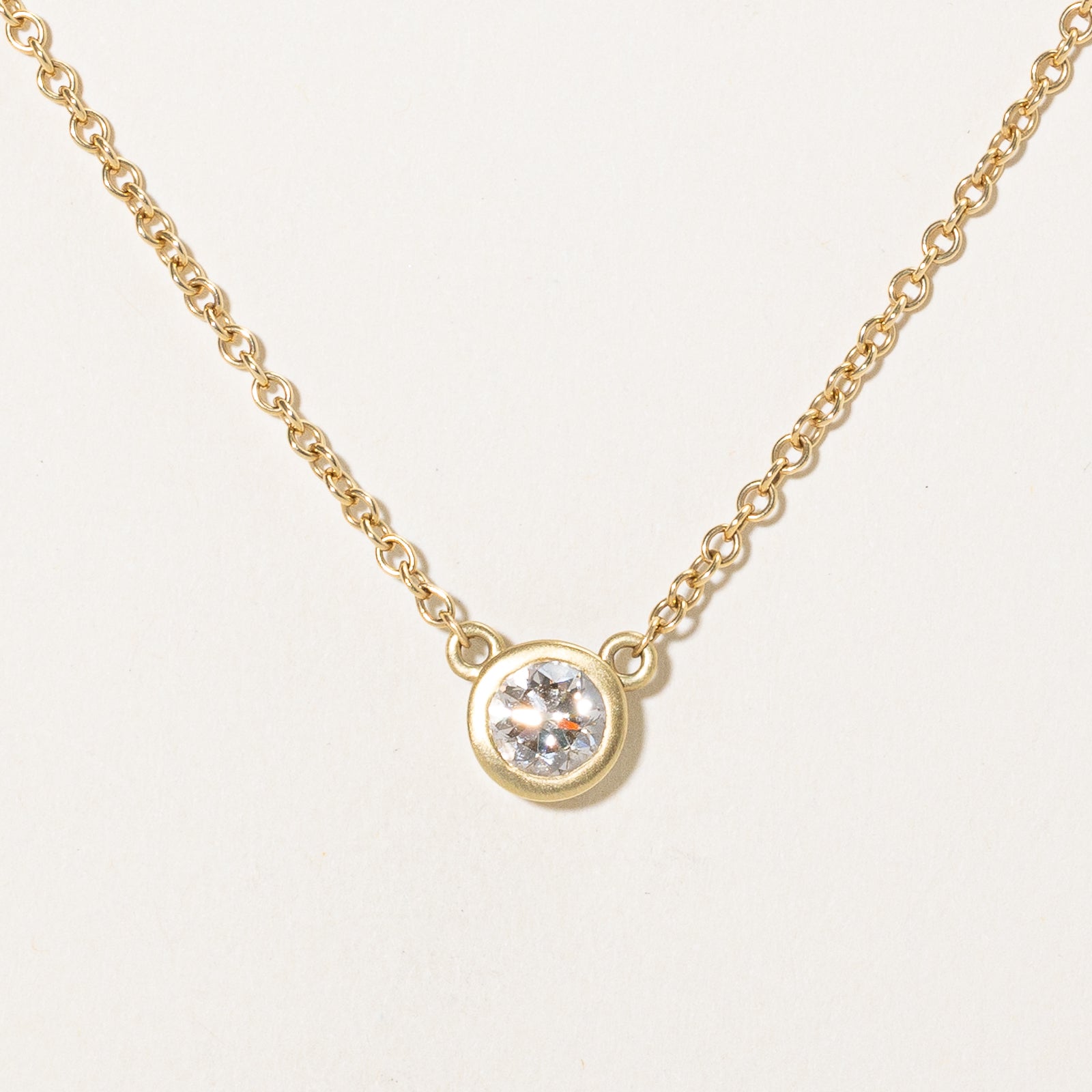 GIA Certified 1.70ct SI1 Q/R Bezel Set Diamond Pendant Necklace - 16