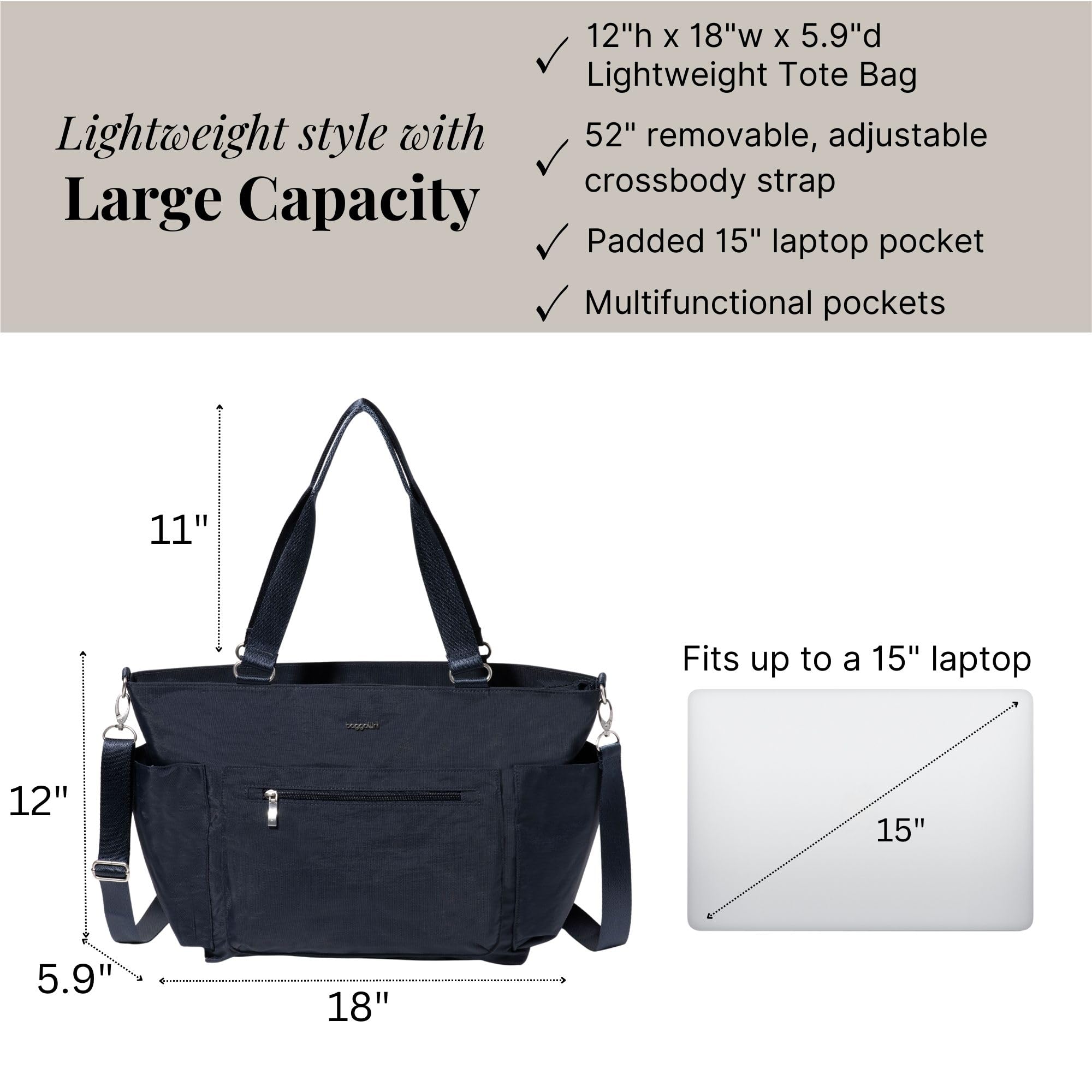 Baggallini Modern Avenue Tote Bag - Stylish & Spacious Women's Work Tote for Office, Travel & Everyday Use
