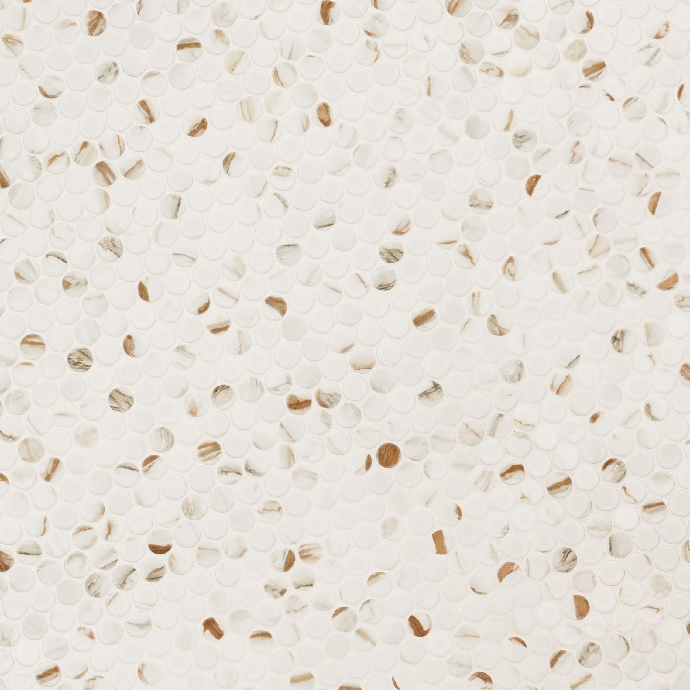 MSI Calacatta Gold 11x12 Inch Round Matte Porcelain Tile - Kitchen Backsplash, Bathroom Floor & Wall Tile, Shower Wall Mosaic - Premium Mesh-Mounted Ceramic Tiles for Modern Home Renovation