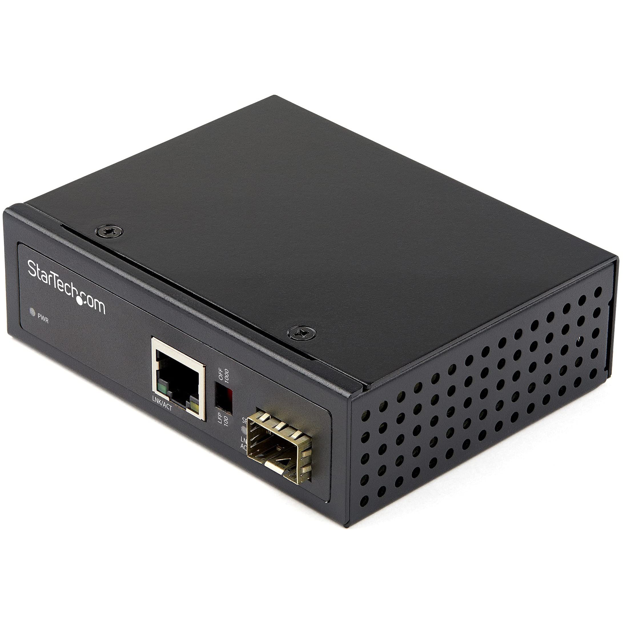 StarTech.com 1Gbps SFP to RJ45 Fiber Media Converter - Industrial Gigabit Ethernet Converter for Single/Multimode Fiber to Copper Network (IMC1GSFP) - Ideal for Factory Automation, Harsh Environments & Outdoor Networking