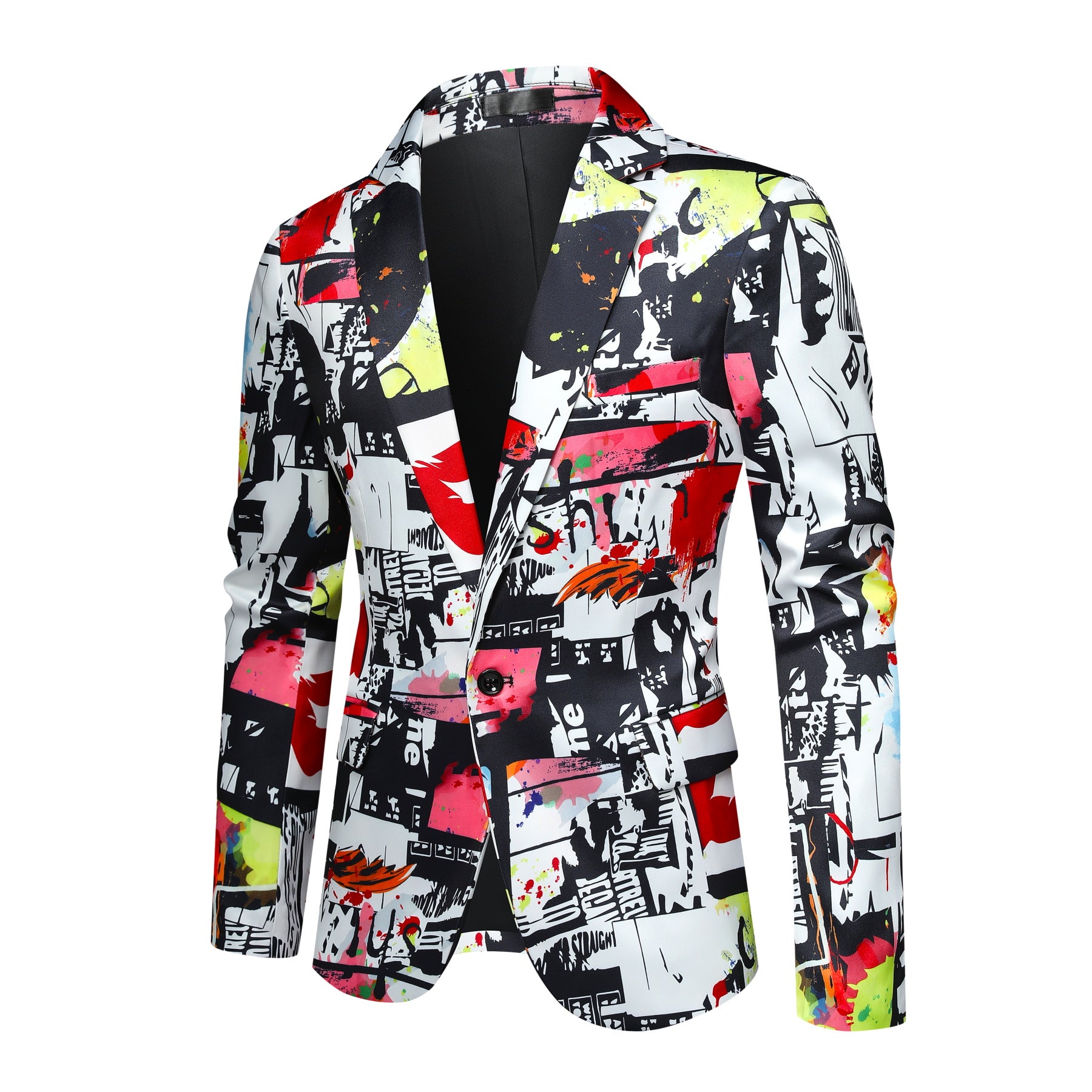 Stylish Slim Fit Printed Blazer for Men - Single Button Formal Jacket - Perfect for Business Meetings, Weddings & Office Wear