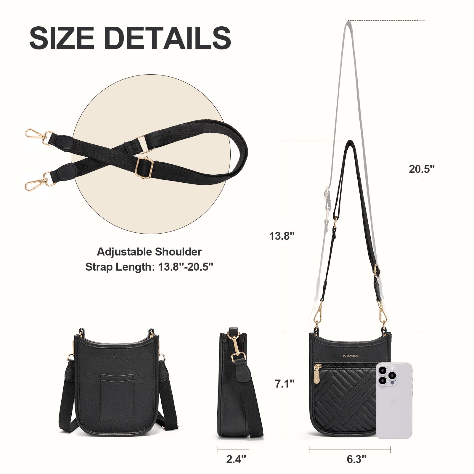 Quilted Leather Crossbody Phone Purse for Women - Stylish Small Shoulder Bag with Wrist Strap - Perfect for Travel, Shopping & Everyday Use