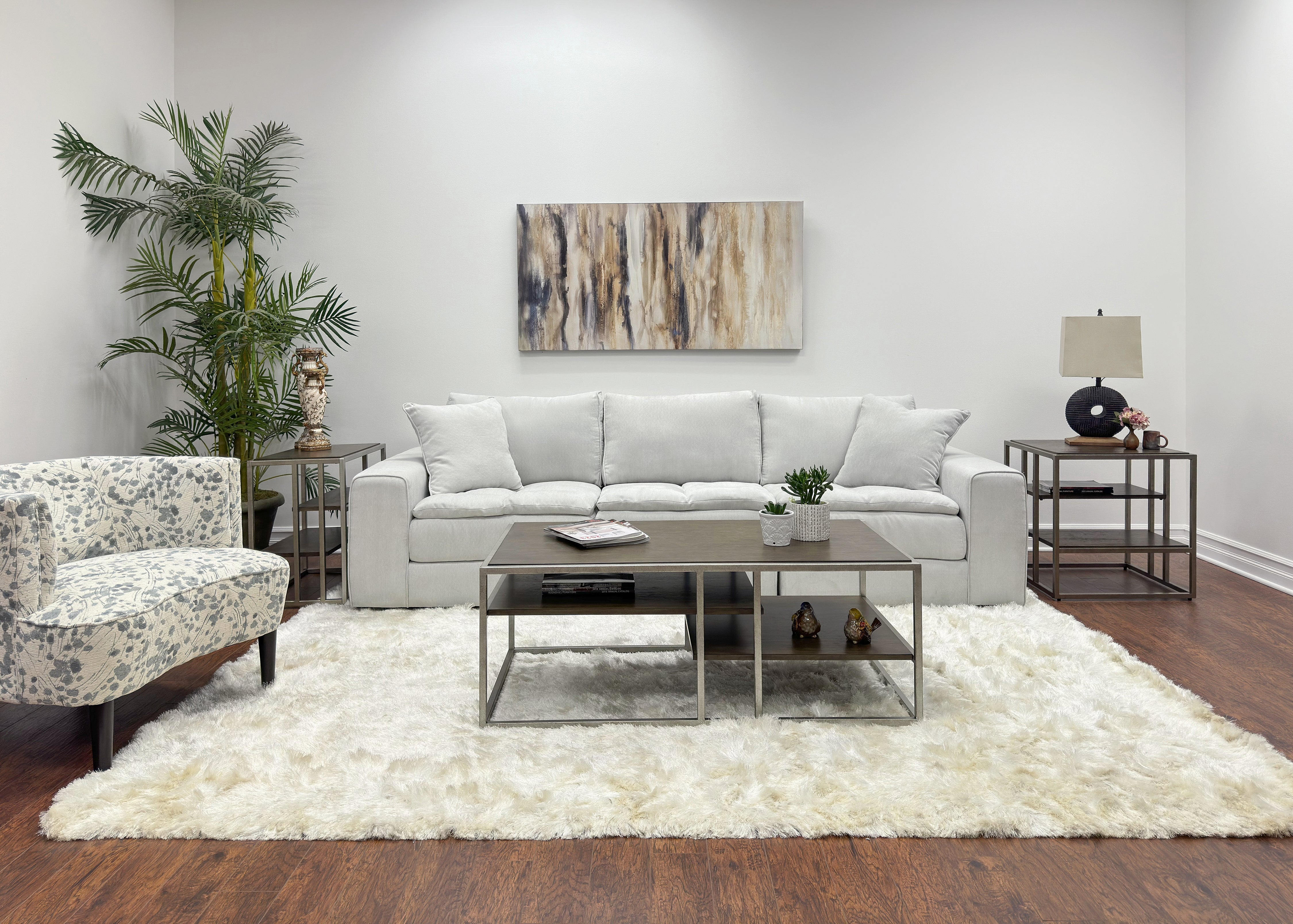 Roundhill Furniture Padena 3-Piece Metal Frame Wood Coffee Table Set with 2 End Tables - Modern Living Room Furniture for Home Decor & Entertaining