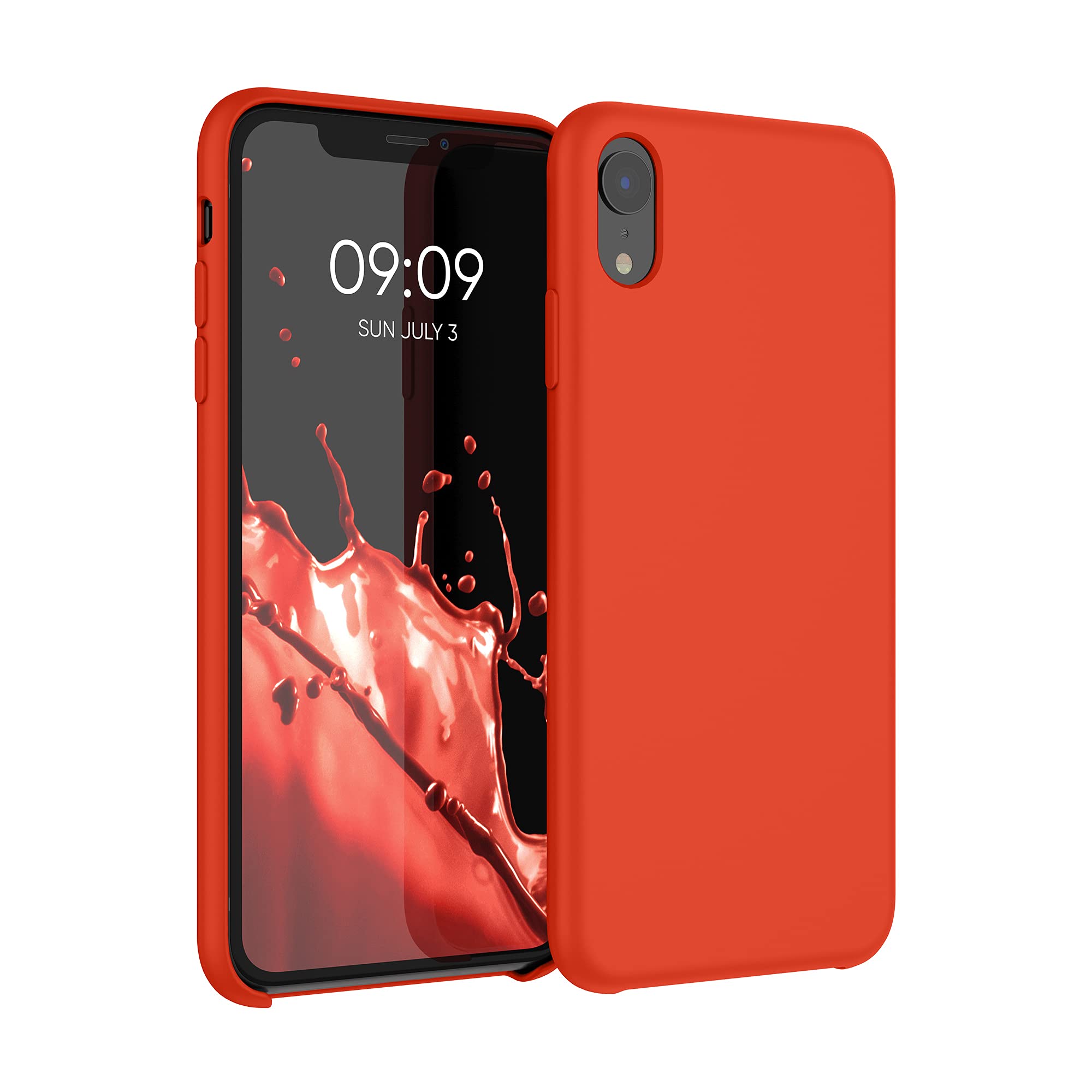 kwmobile TPU Silicone Case for Apple iPhone XR - Soft Protective Phone Cover in Tomato Red | Shockproof & Slim Design for Everyday Use & Travel