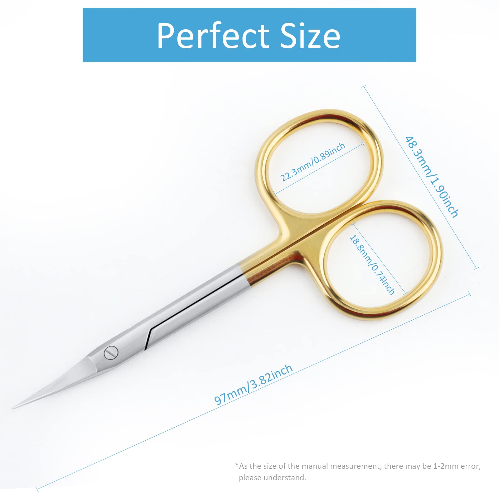 Premium Stainless Steel Curved Cuticle Scissors for Women & Men - Sharp Grooming Blades for Dry Skin & Manicure - Professional Nail Care Tool (4 Pack) - Perfect for Home Salon, Travel & DIY Nail Grooming