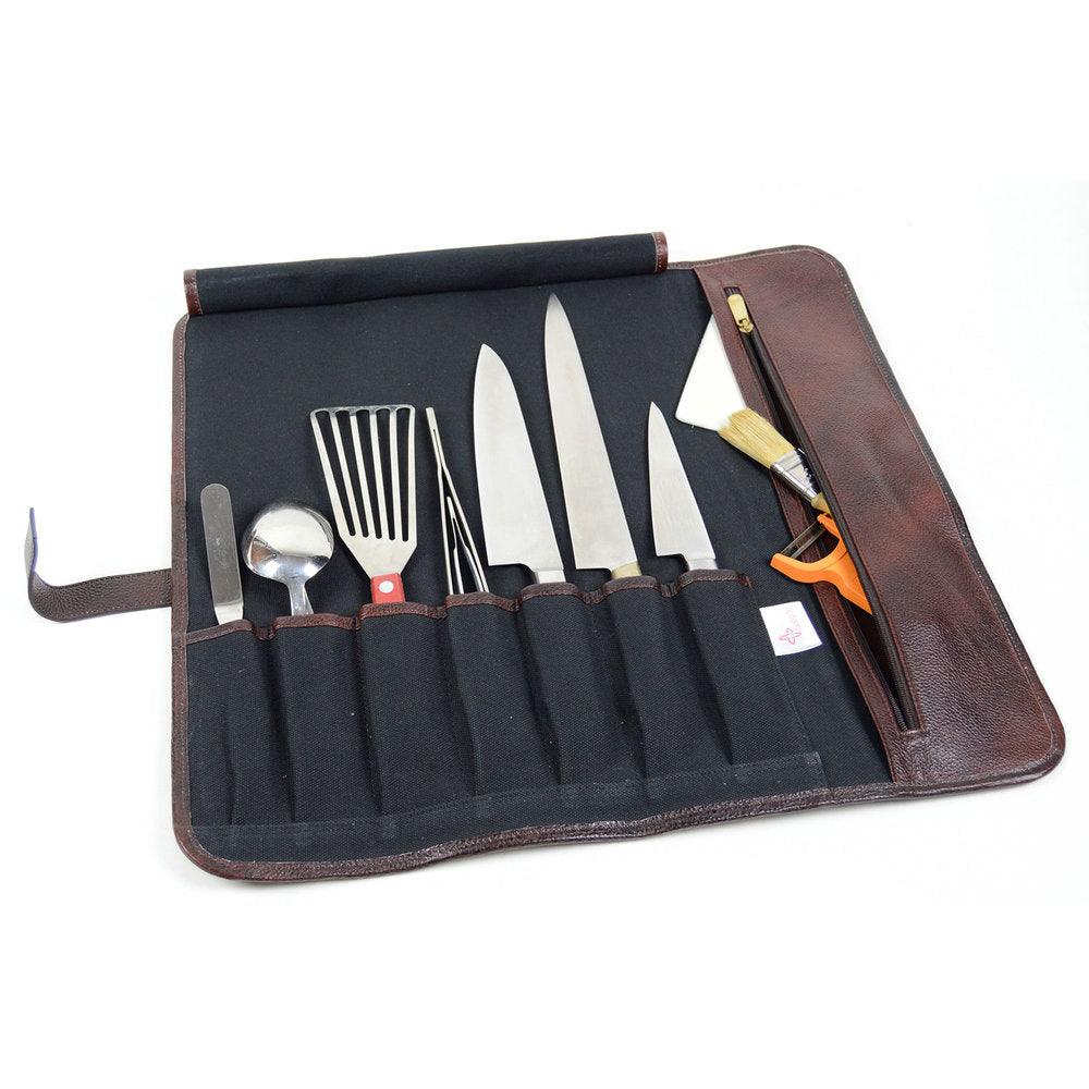 Boldric BOCT109 7-Pocket Navy Canvas DD Hook Tie Knife Bag - Tactical Knife Organizer for Camping, Hunting & Outdoor Adventures