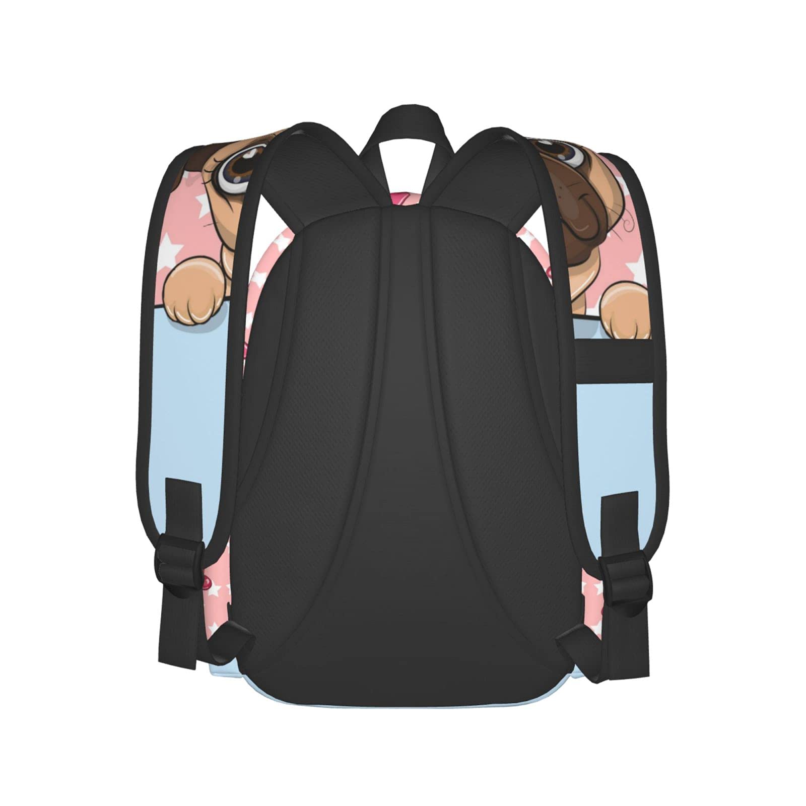 **Delerain 17 Inch Laptop Backpack - Cute Cartoon Pug Dog Design, School Bookbag & Casual Daypack for Men & Women - Perfect for School, Work, Camping, Hiking, Picnic, Beach & Travel**