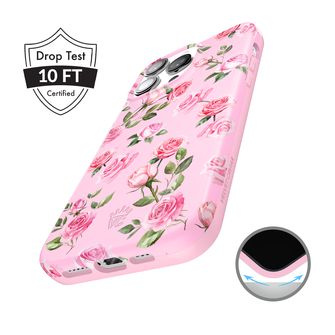 Pink Rose Floral iPhone Case - Cute & Stylish Phone Cover for Women Girls - Perfect Gift for Birthday, Valentine's Day & Mother's Day - Compatible with iPhone 13/14/15 Series