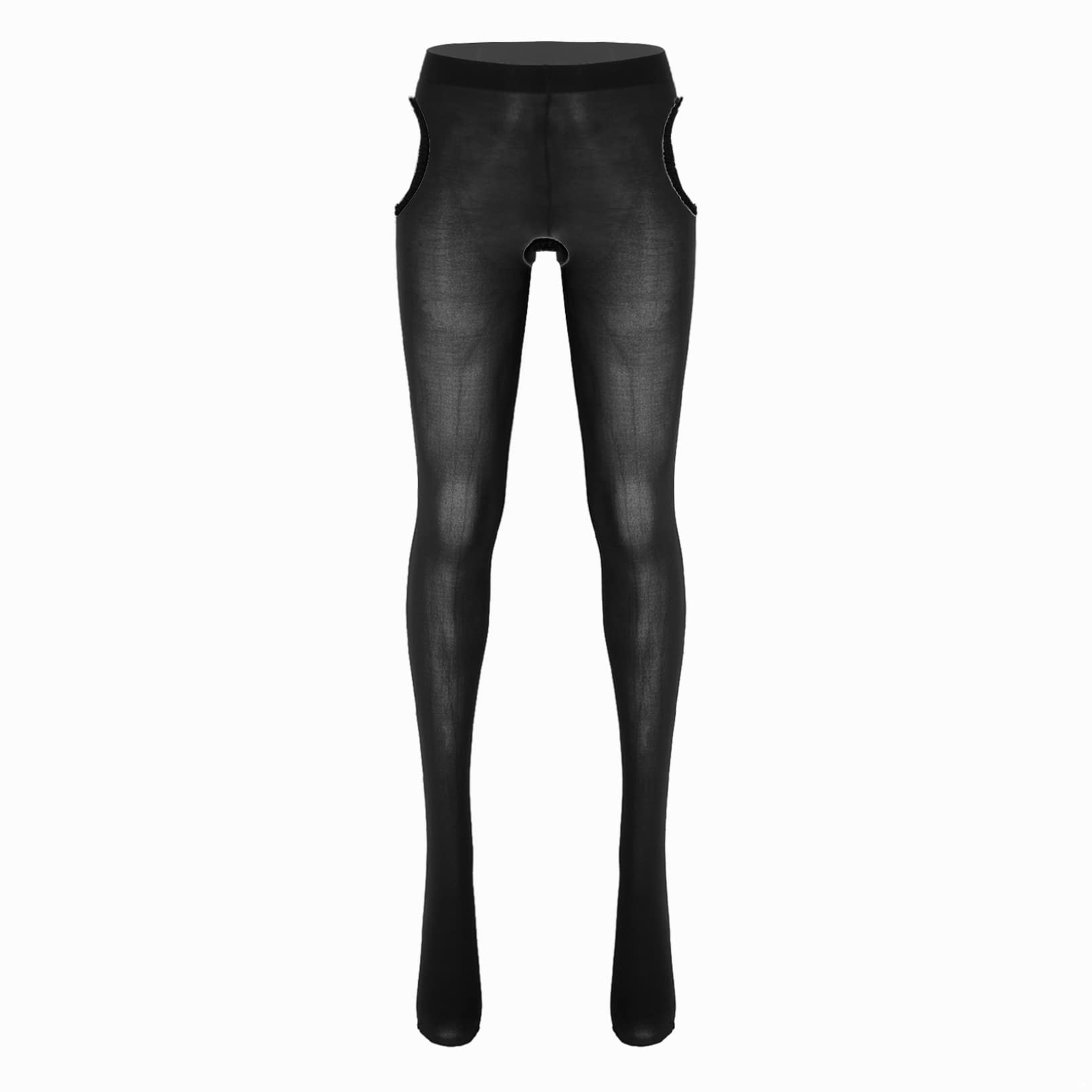 Freebily Women's Suspender Pantyhose - Sexy Cutout Tights, Stretchy Footed Hosiery & Stockings for Everyday Wear or Special Occasions