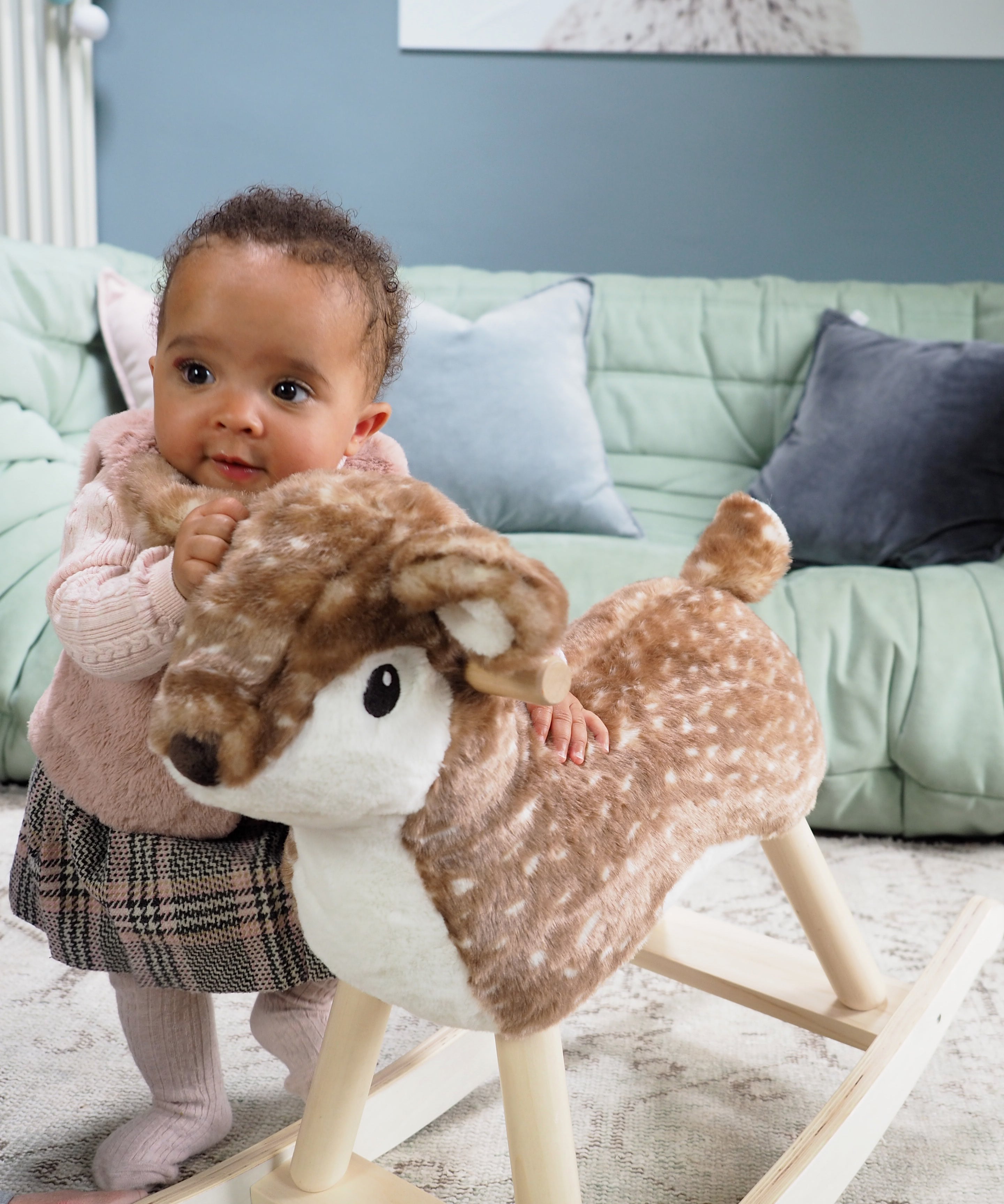 Willow Rocking Deer - Handmade Wooden Rocking Toy for Kids, Nursery Decor, Baby Shower Gift - Perfect for Playtime & Nursery Room Decorations