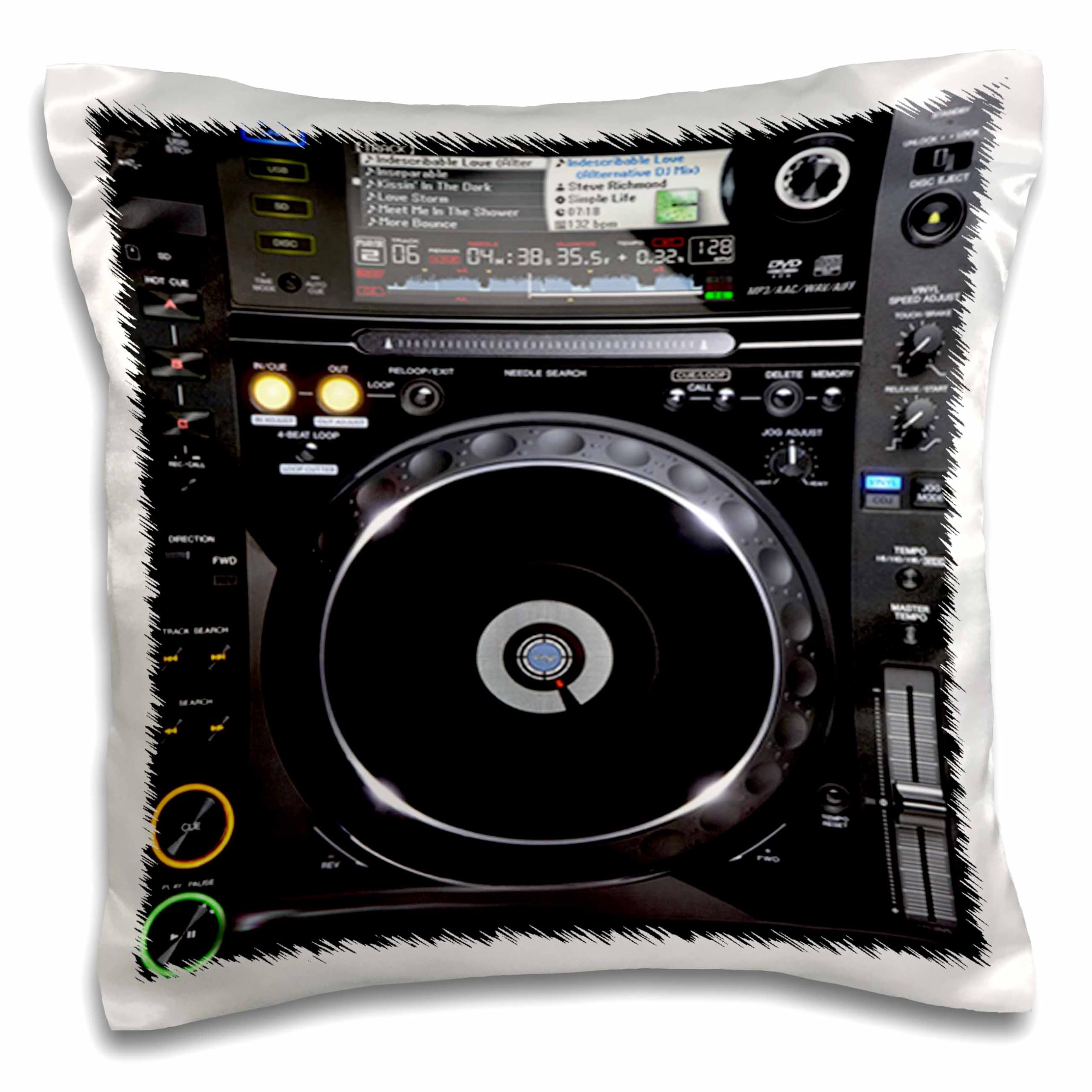 3D Rose Stereo & Speaker Design Pillow Case - 16x16 Inch Decorative Throw Pillow Cover for Living Room, Bedroom & Home Decor