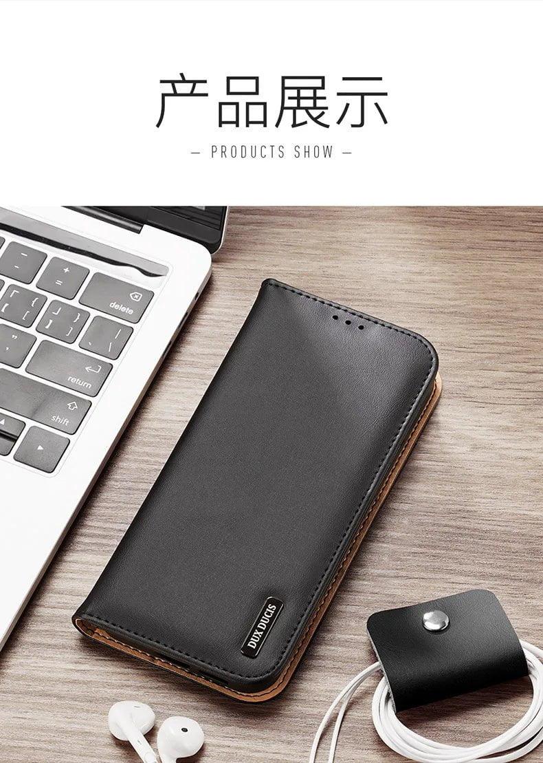 DuxDucis Galaxy S24 Genuine Leather Wallet Case - Premium Protective Cover with Card Slots for Samsung Galaxy S24 - Perfect for Business, Travel & Everyday Use