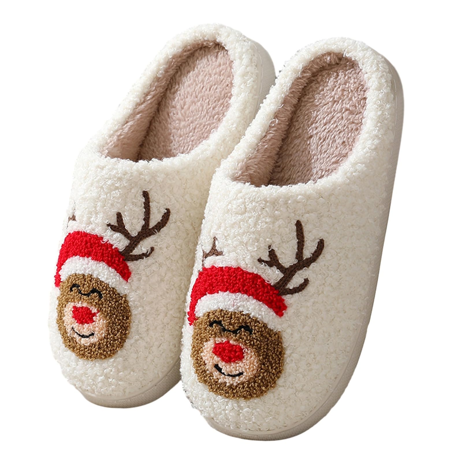Cozy Unisex Christmas Slippers - Soft Plush Elk & Pumpkin Design Home Slides for Women & Men | Perfect for Holiday Gifts, Winter Comfort & Cozy Indoor Lounging