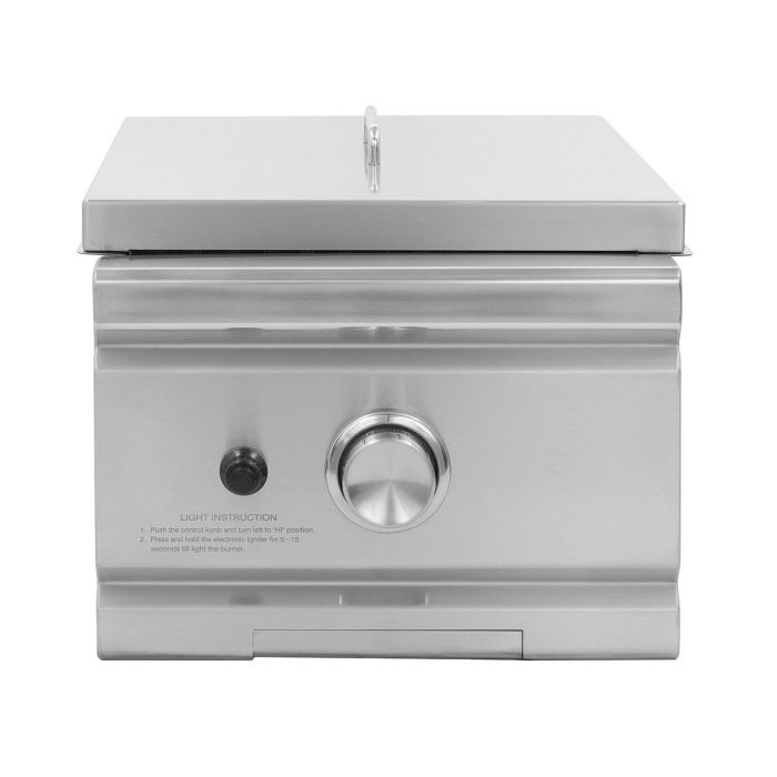 Summerset Grills TRL 15,000 BTU Built-In Searing Side Burner with LED Lighting & Stainless Steel Lid - Natural Gas/LP Convertible - Perfect for Outdoor Cooking, Backyard BBQs, and Patio Entertaining