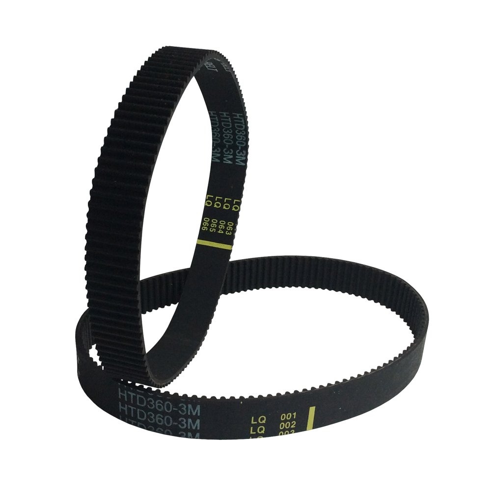 2-Pack HTD 3M Synchronous Rubber Belt - 360mm Length, 120 Teeth, 15mm Width - Arc Tooth Design for 3M Timing Belt Pulley (16mm Width) - Perfect for CNC Machines, 3D Printers, and Industrial Automation Equipment