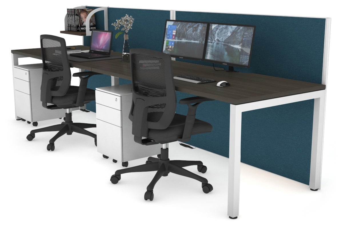 Horizon Quadro 2 Person Office Workstation with Square Legs - 1800L x 800W Dimensions, Cable Management Scallop - Perfect for Shared Workspaces & Collaborative Office Environments