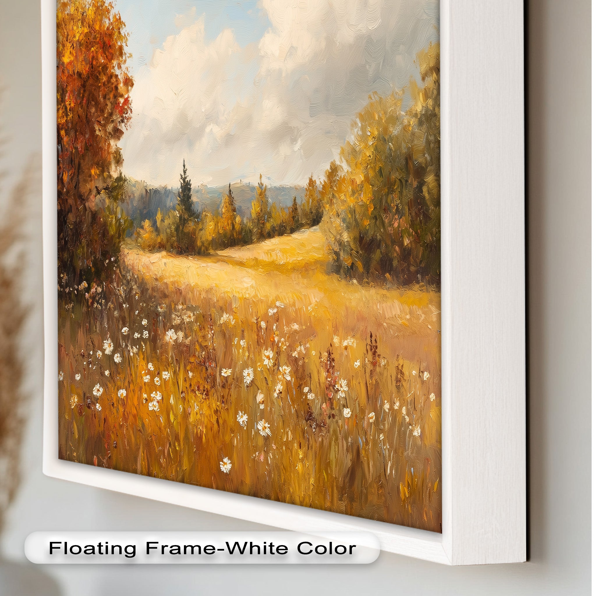 Autumn Landscape Oil Painting - Tranquil Fall Scenery Wall Art for Home Decor, Living Room, Office & Gift
