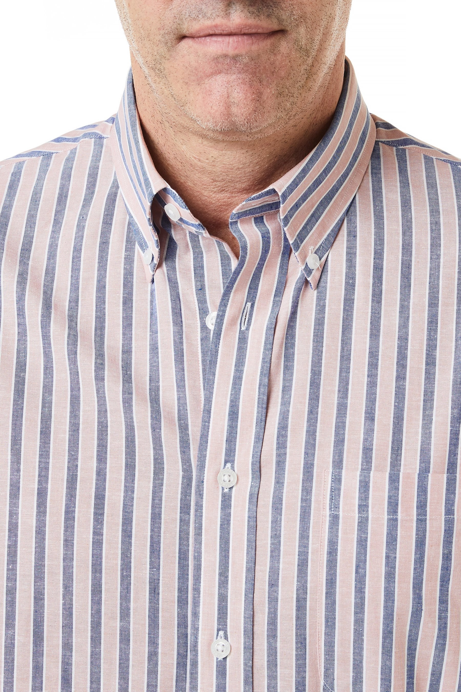 Chase Shirt Wharf Stripe Navy and Red | Classic Casual Button-Down Shirt for Men | Perfect for Office, Date Night & Weekend Outings