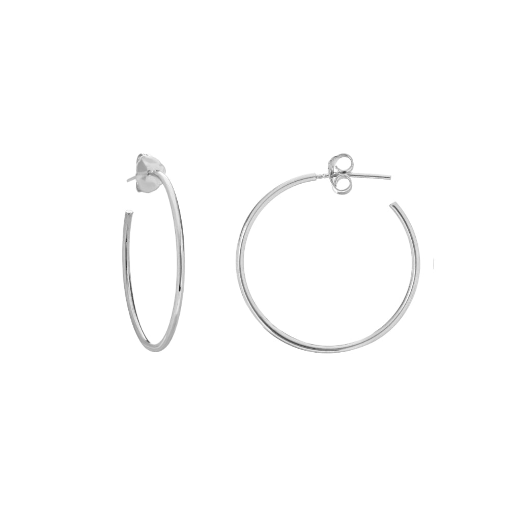14K Gold Polished Post Hoop Earrings for Women - Hypoallergenic Classic Stud Earrings for Everyday Wear, Gift Giving & Special Occasions