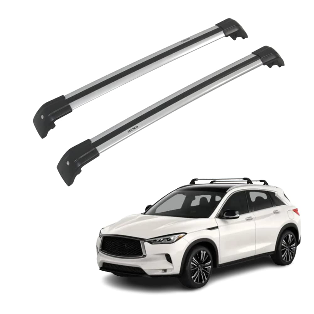 **Aluminum Roof Rack Cross Bars for Infiniti QX50 2019-2020 | Heavy-Duty Cargo Carrier for Luggage, Kayak, Canoe, Bike, Snowboard & Skiboard | Perfect for Road Trips & Outdoor Adventures**