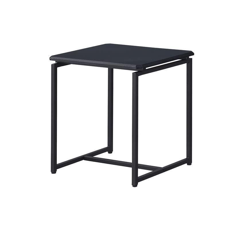 Lilola Home GT 3-Piece Black Carbon Fiber Coffee Table Set with Matching End Tables - Modern Living Room Furniture for Small Spaces & Apartments