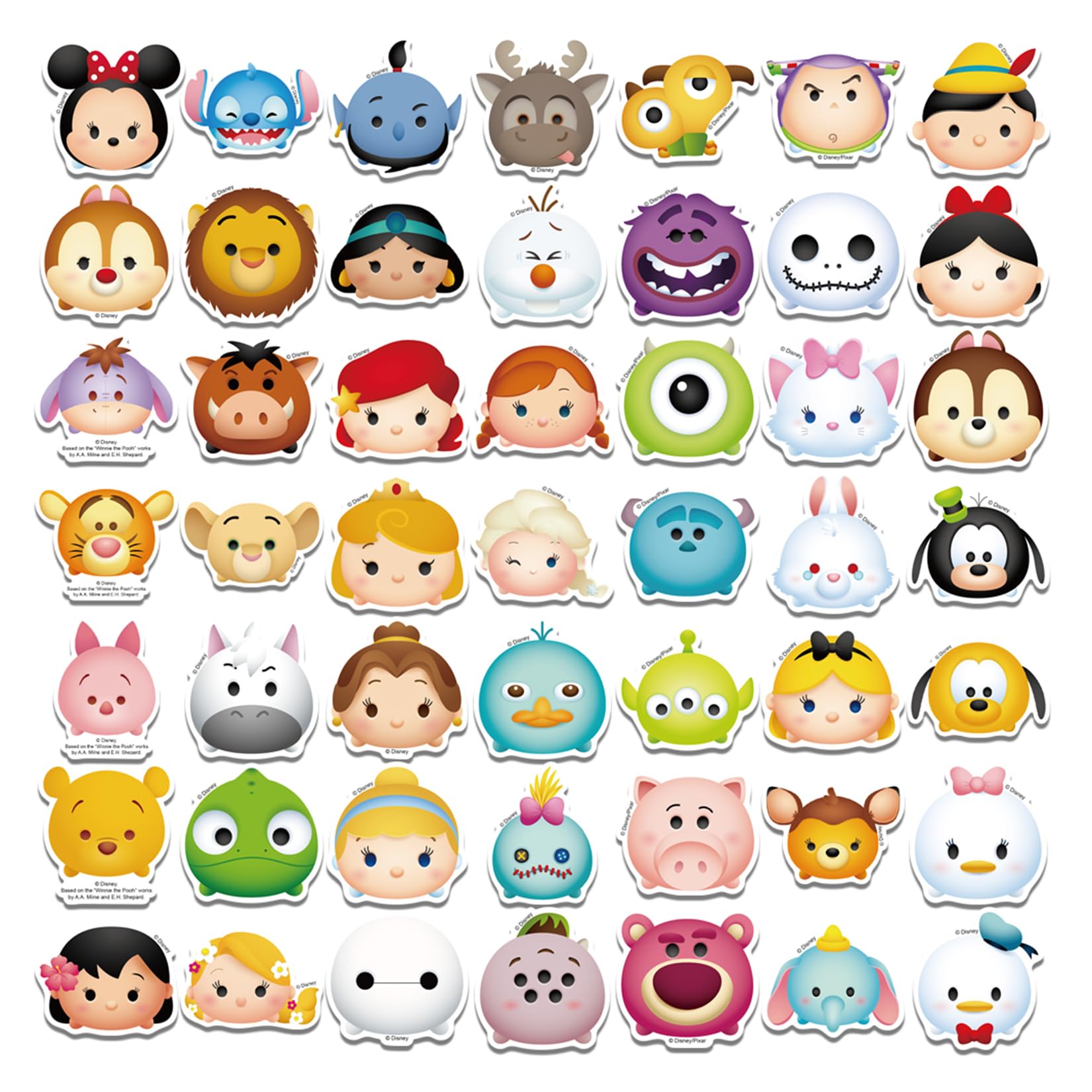 50Pcs Disney Tsum Tsum Kawaii Cartoon Character Stickers Pack - Waterproof Vinyl Decals for Water Bottles, Laptops, Phones, Cars, Motorcycles, Bikes & Skateboards - Perfect for DIY Crafts, Gifts & Personalization