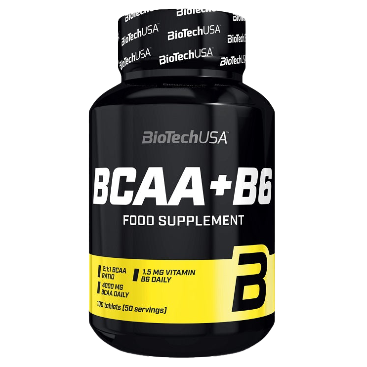 BioTechUSA BCAA + Vitamin B6 Supplement - 100 Tablets for Muscle Recovery & Energy Boost - Pre & Post Workout Support for Athletes & Fitness Enthusiasts