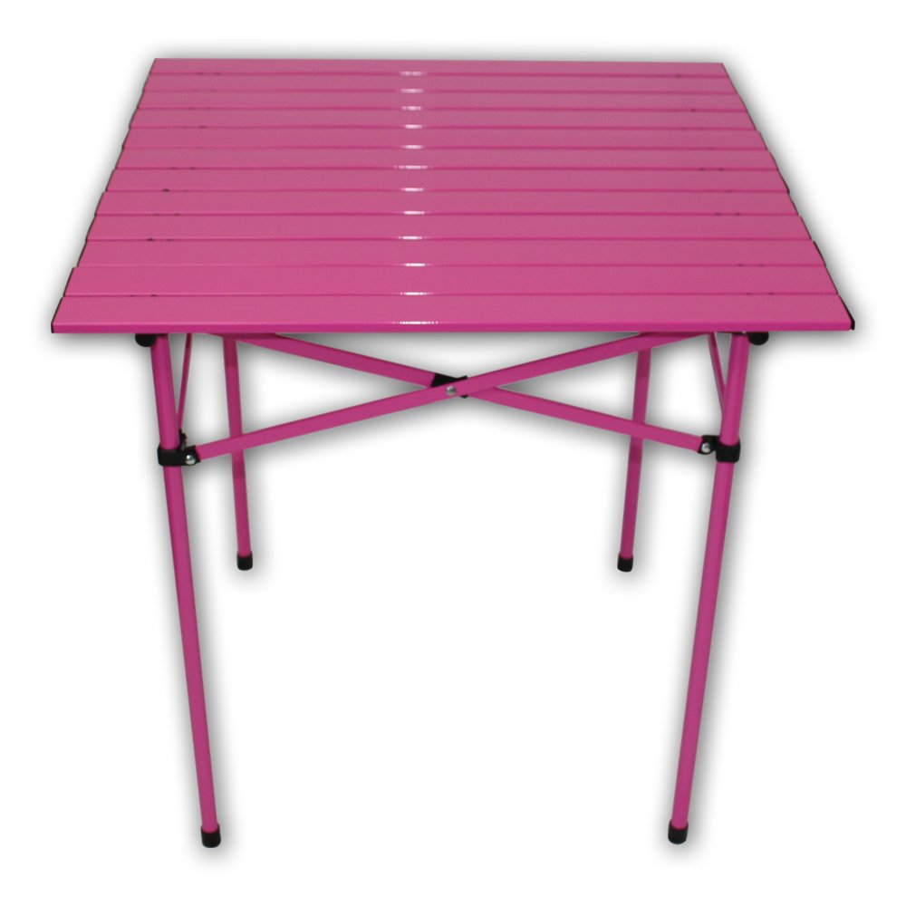 TA2727F Tall Aluminum Portable Folding Table with Carrying Bag - Lightweight Outdoor Picnic, Camping, Party, Beach & Tailgating Event Table (Fuchsia Pink)