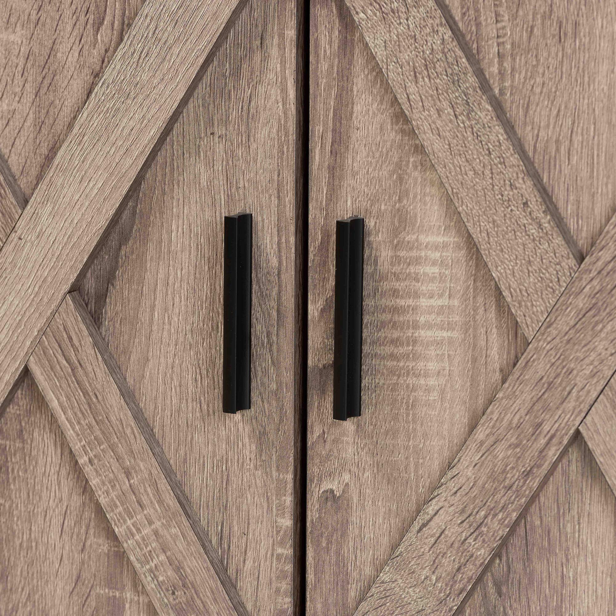 Baxton Studio Wayne Modern Farmhouse Shoe Storage Cabinet - 2-Door Oak Wood Cabinet with Brown Finish | Perfect for Entryway, Mudroom & Closet Organization