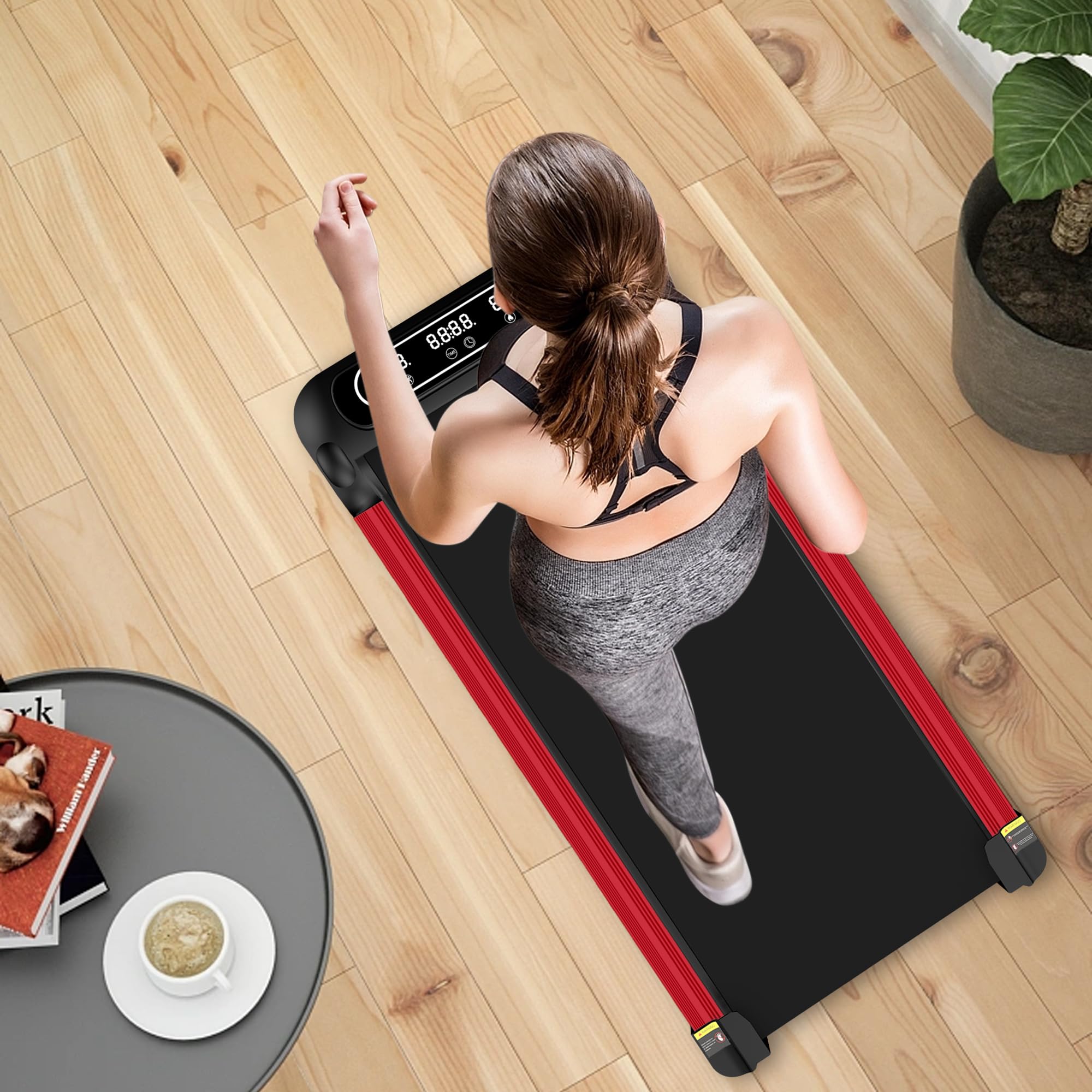 2.5HP Under Desk Treadmill - Portable Electric Walking Machine for Home & Office, Compact Space-Saving Design with Remote Control (220LBS Capacity) - Perfect for Work from Home, Small Apartments & Low-Impact Exercise