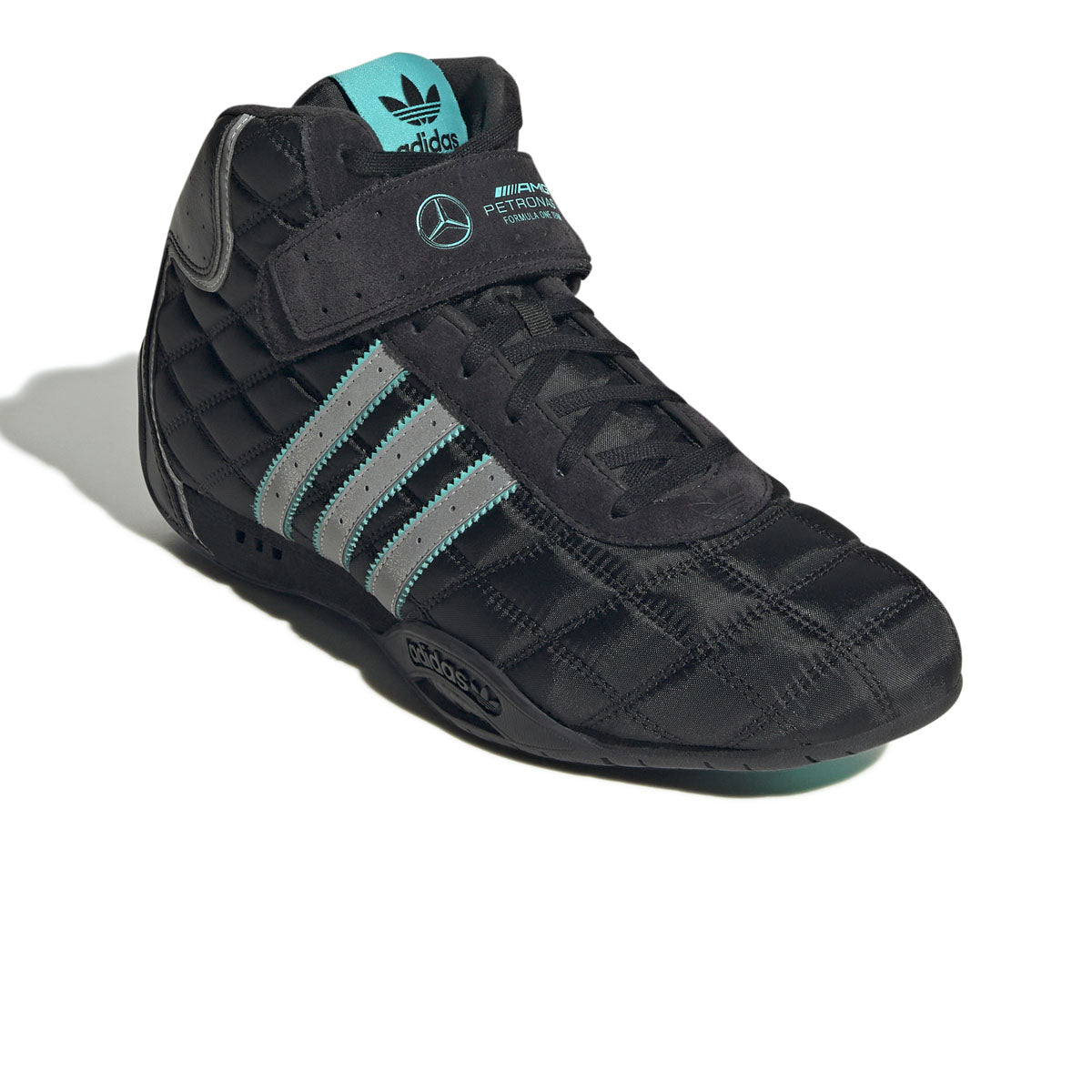 Mercedes AMG Petronas F1 Team adiracer Hi 'Black Silver Metallic' Sneakers - Official F1 Racing Shoes for Men, High-Top Performance Sneakers for Motorsport Enthusiasts - Perfect for Racing Events, Car Shows, and Casual Streetwear