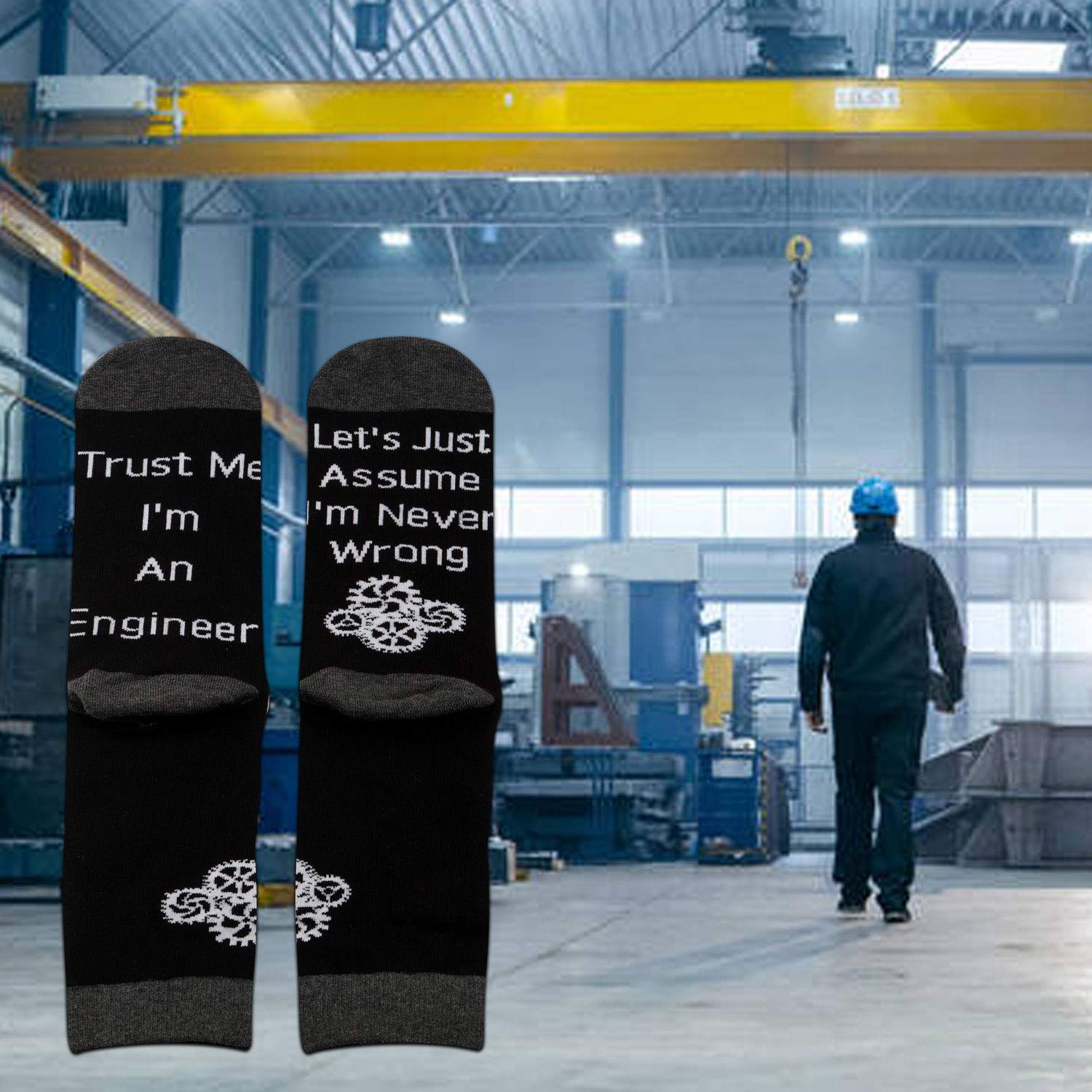 PXTIDY 2 Pairs Engineer Socks - Funny Mechanical Engineering Gifts for Men & Women - Trust Me I'm an Engineer Socks - Perfect for Engineers, Graduation Gifts & STEM Professionals