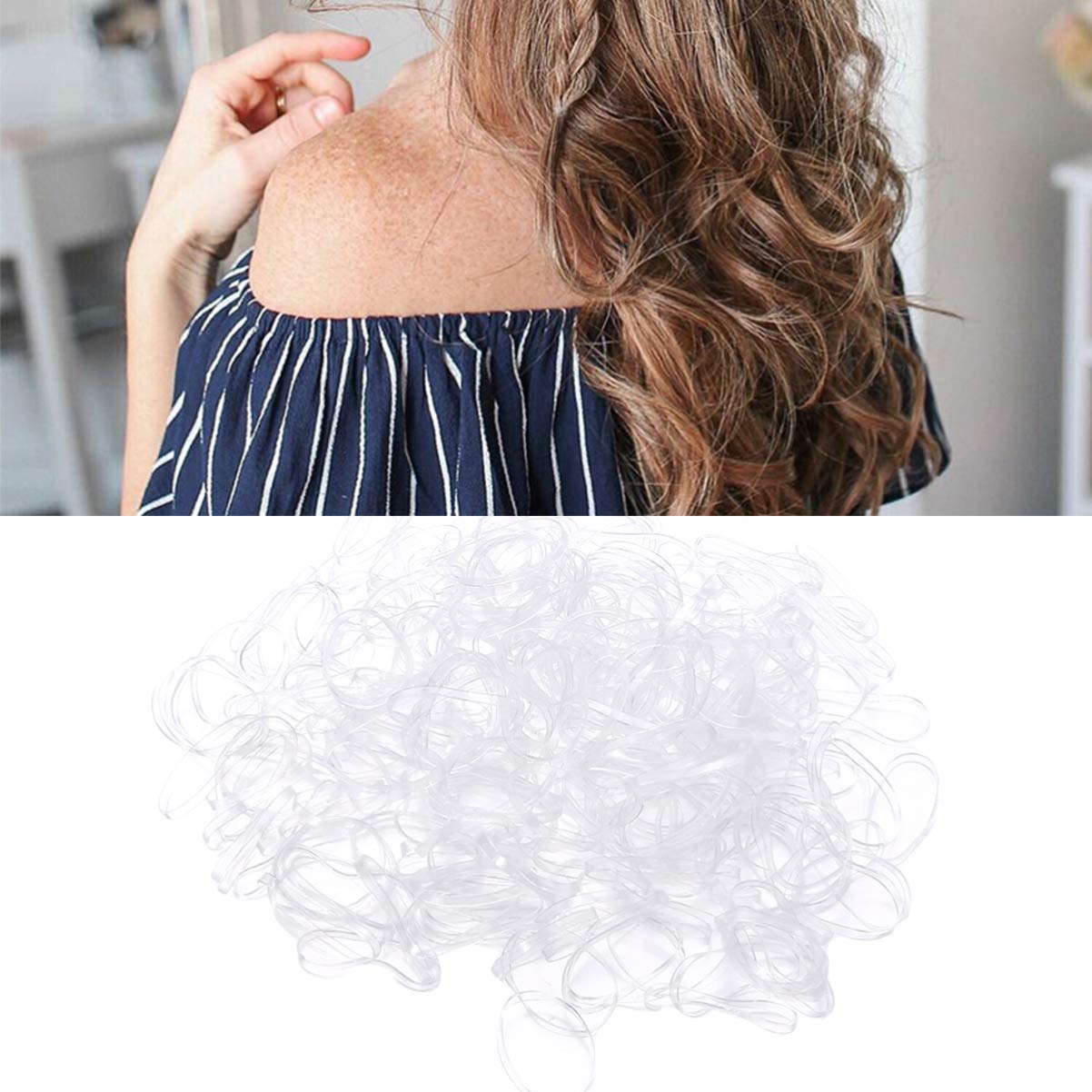 1000pcs Strong Elastic Hair Rubber Bands - No Slip Ponytail Holders for Women & Girls - Perfect for Braiding, Bun Making, and Everyday Hairstyling