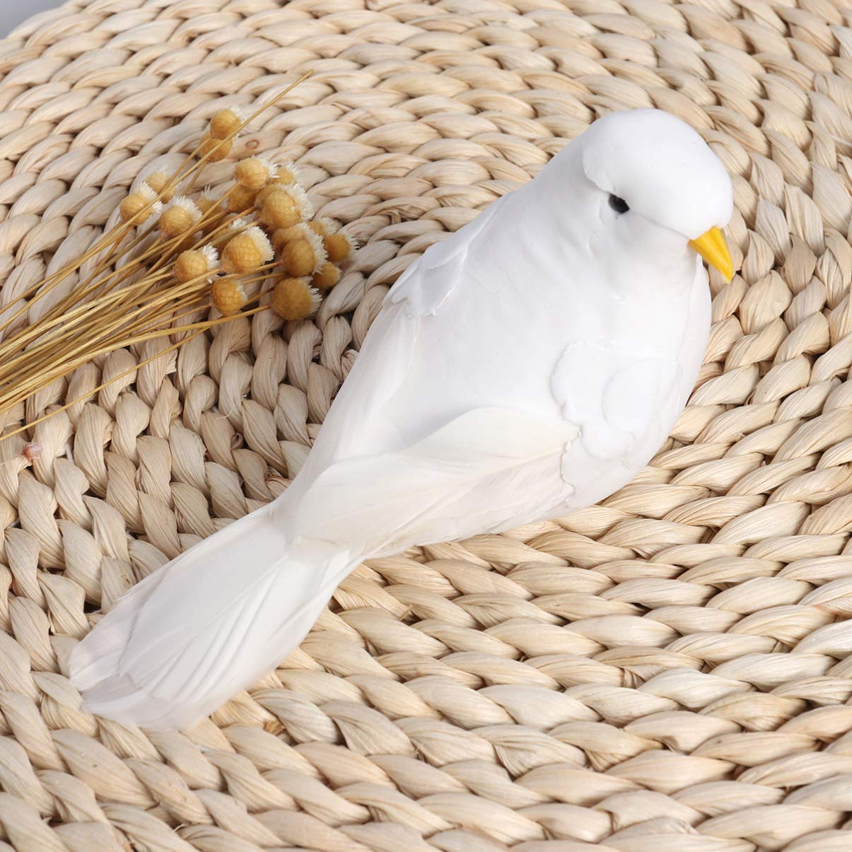 2PCS Cute Artificial Dove & Pigeon Miniature Foam Birds with Clips - Perfect for Bonsai Decor, Home Desk, Garden & Photo Props | FOMIYES Home Decor Accessories | Ideal for Wedding Centerpieces, DIY Crafts & Spring Home Decoration