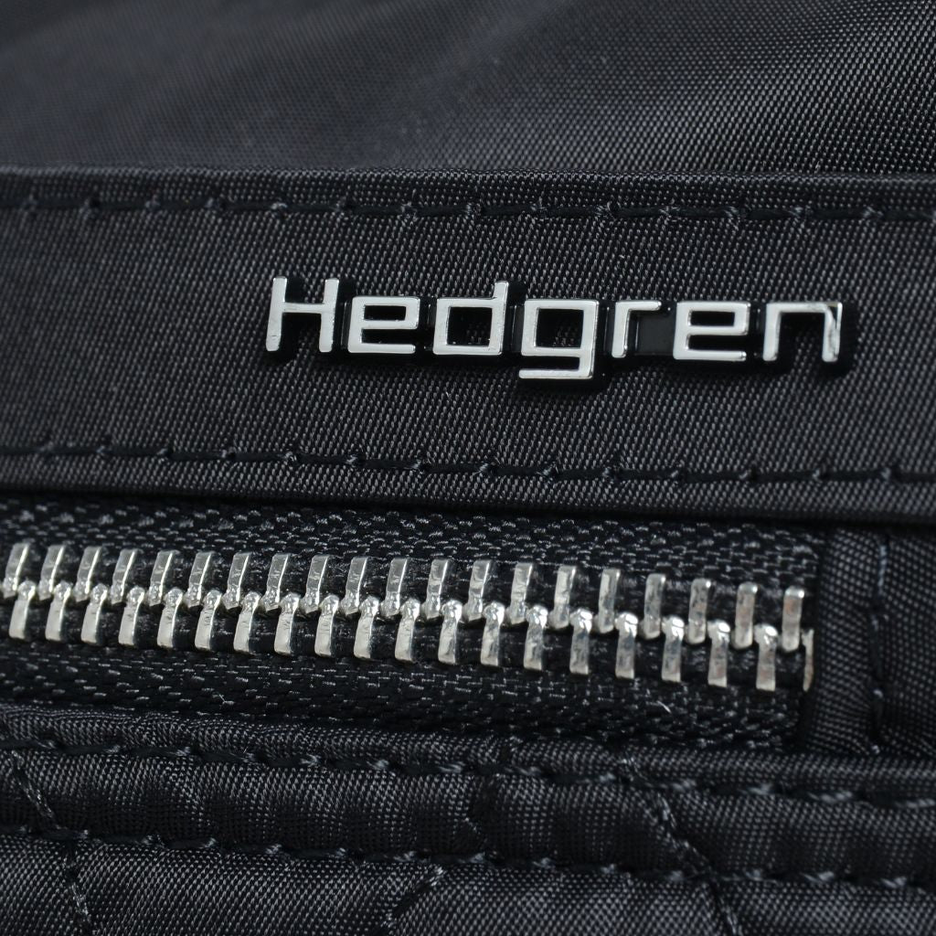 Hedgren Eye Medium RFID Blocking Crossbody Bag - Quilted Black Leather Purse for Women | Travel, Work & Everyday Use