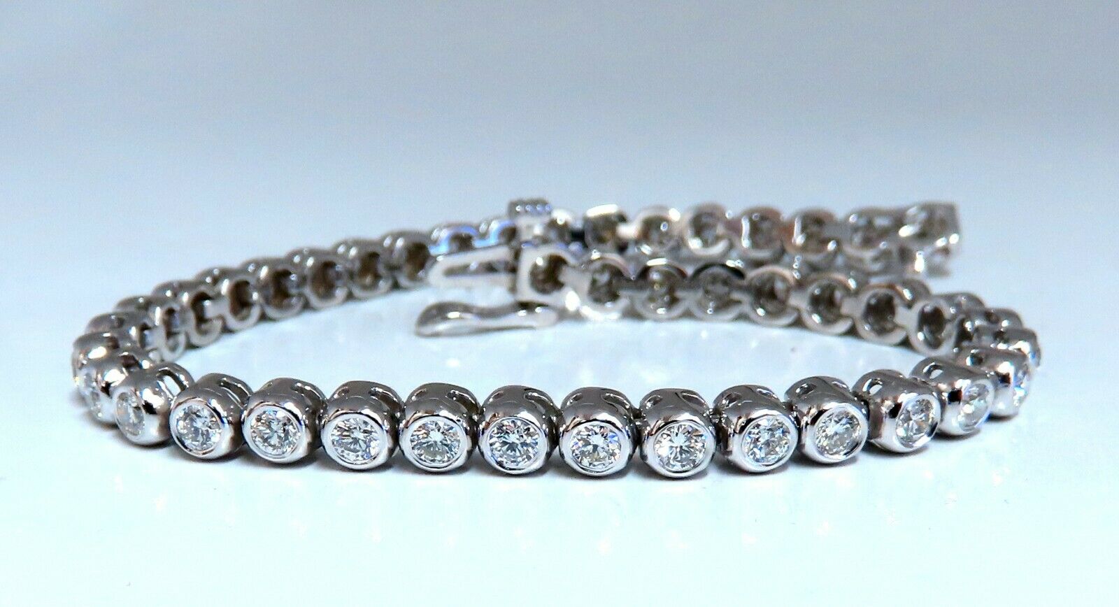 3.05ct Natural Diamond Tennis Bracelet in 14K Solid Gold - Smooth Anti-Catch Design for Women's Elegant Everyday Wear & Special Occasions