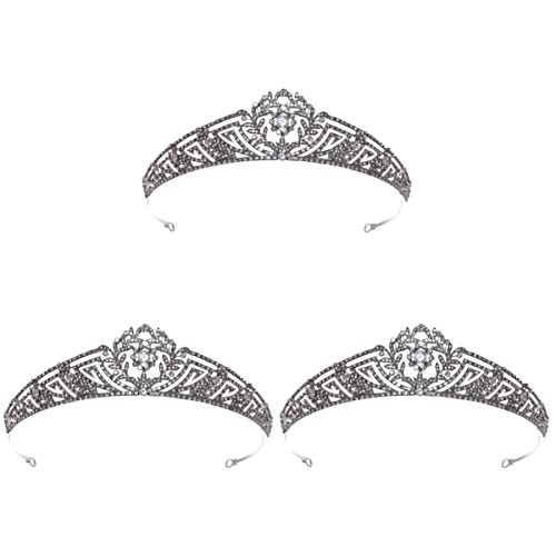 3 PCS Rhinestone Wedding Tiara Set - Crystal Bridal Crown with Pearls for Bride, Princess, Prom | Elegant Headpiece for Weddings, Pageants & Special Events | Perfect for Bridal Showers, Quinceañeras, Formal Dances & Photo Shoots | Great for Brides, Flower Girls & Pageant Queens