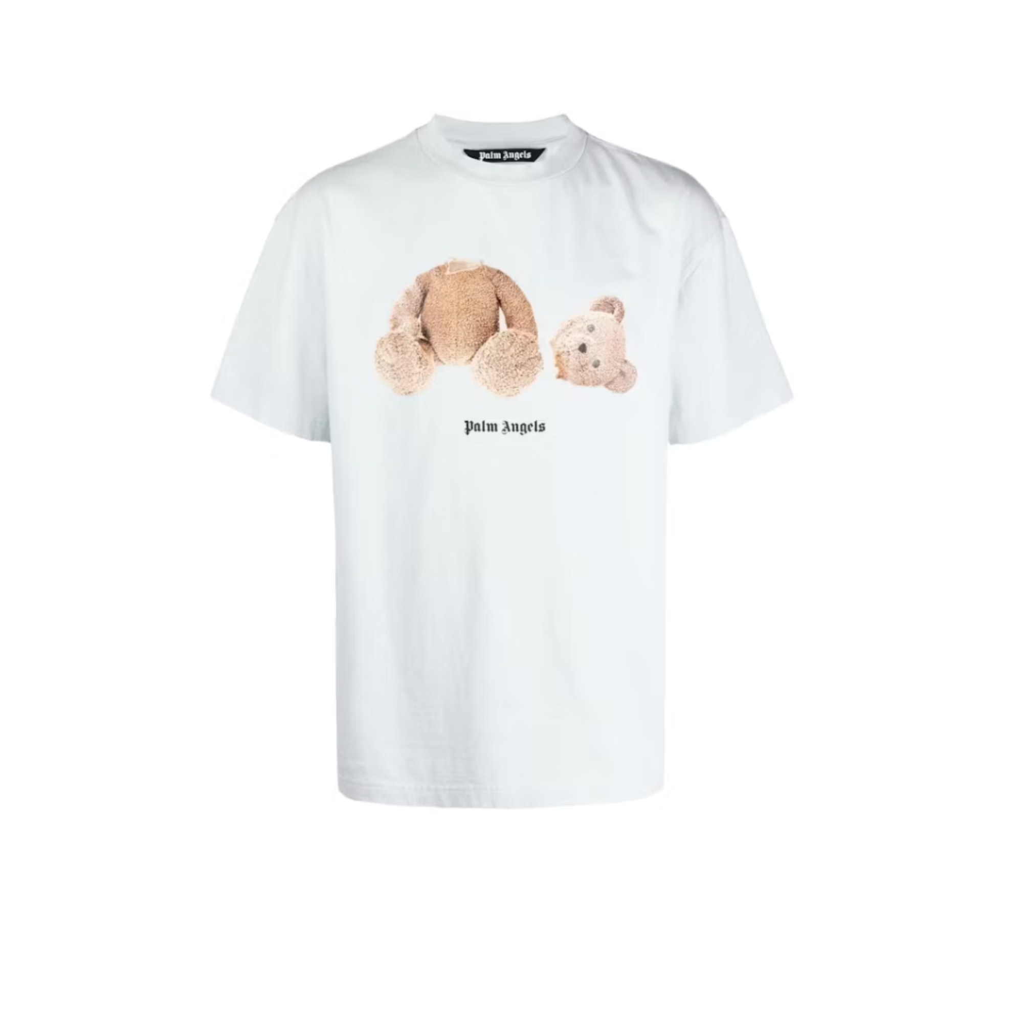 Palm Angels Classic Teddy Bear Graphic T-Shirt for Men - White Cotton Tee - Streetwear Fashion for Casual Wear & Everyday Outfits