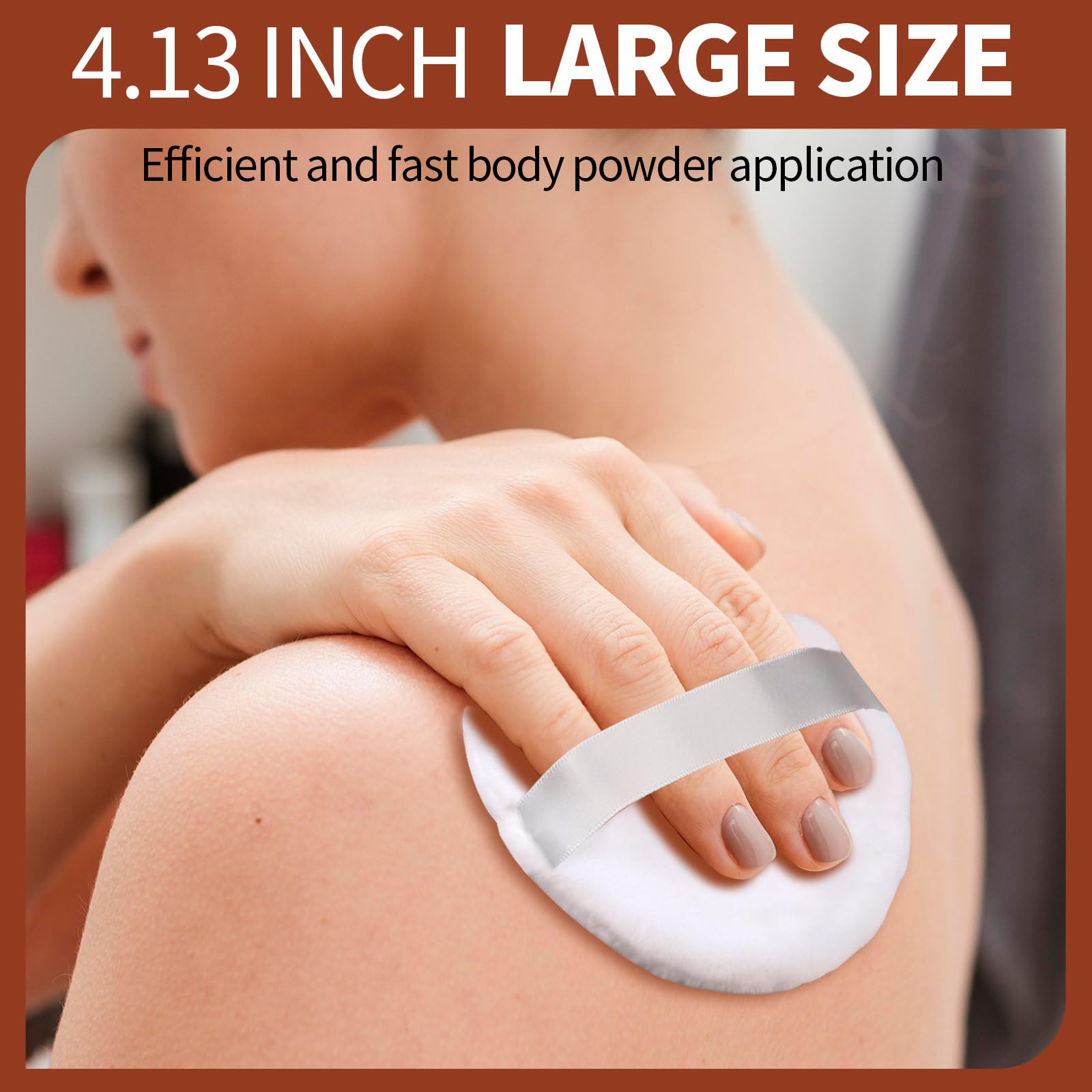 Teenitor 4.13 Inch Ultra Soft Washable Velour Powder Puff - Large Round Body & Loose Powder Applicator (4 Pack) | Perfect for Makeup Setting, Baby Powder & Body Talc Application