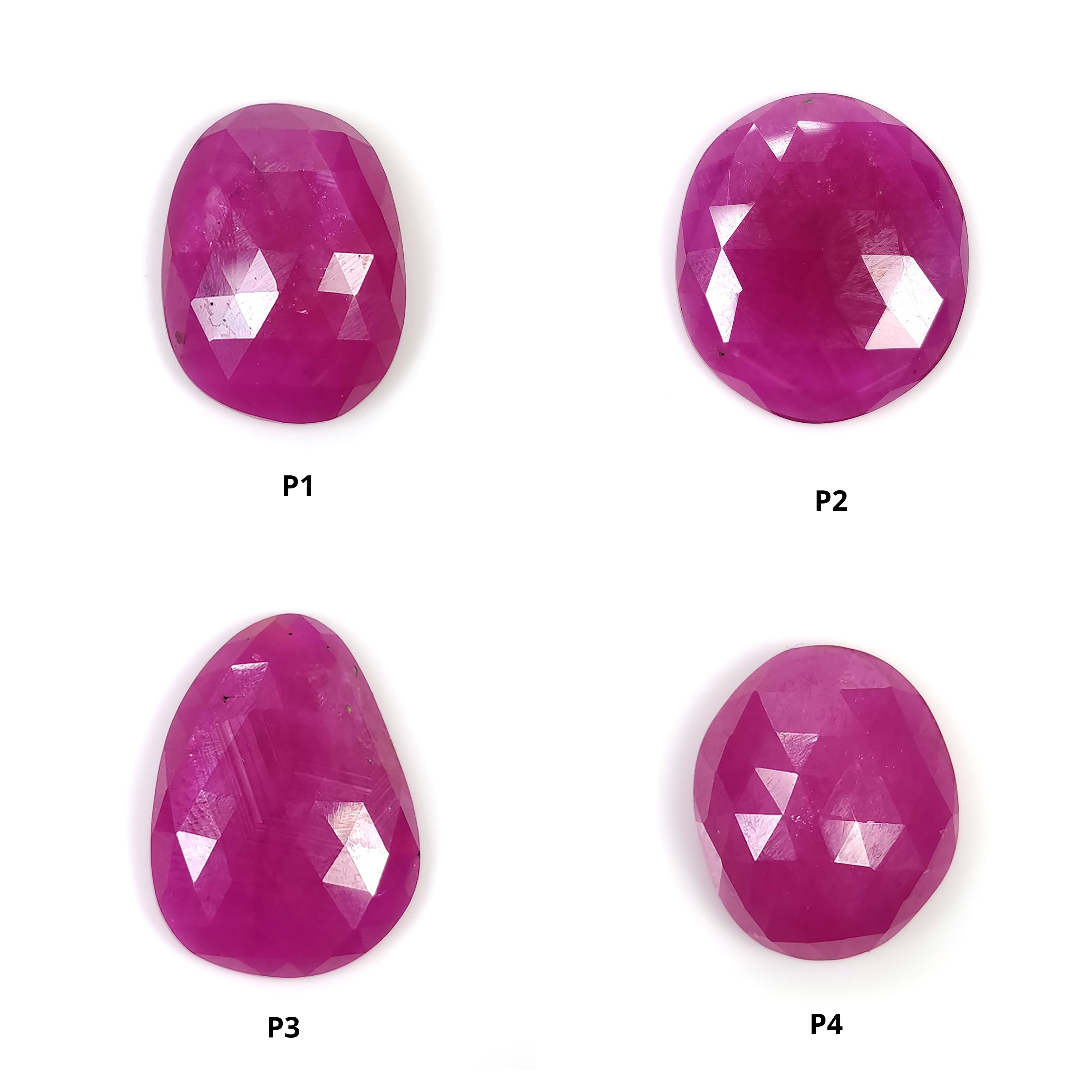 Natural Glass Filled Ruby Gemstone - Pinkish Red Rose Cut 1pc Uneven Shape for Jewelry Making, Engagement Rings & Healing Crystals
