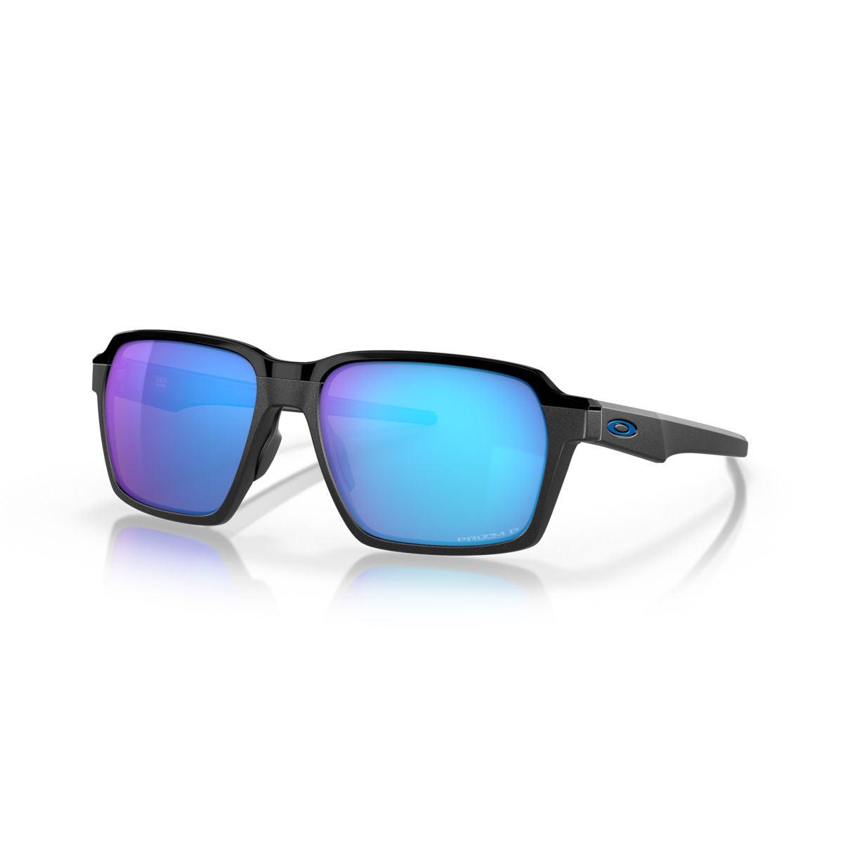 Oakley Parlay Steel Prizm Sapphire Polarized Sunglasses 0OO4143 414305 - UV Protection for Outdoor Sports & Driving