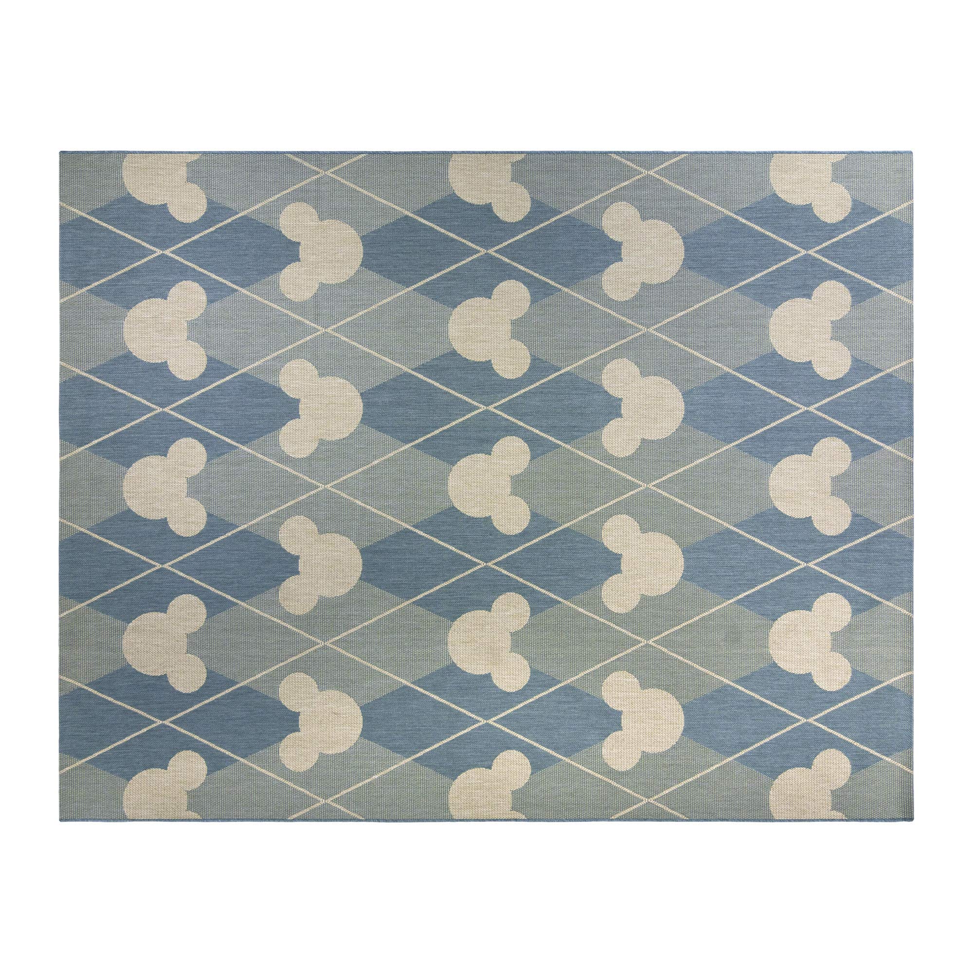 Disney Mickey Mouse Outdoor Patio Rug 6x9 ft - Diamond Tile Checker Design in Oasis Green - Waterproof & Durable for Garden, Deck, Poolside & Backyard Decor