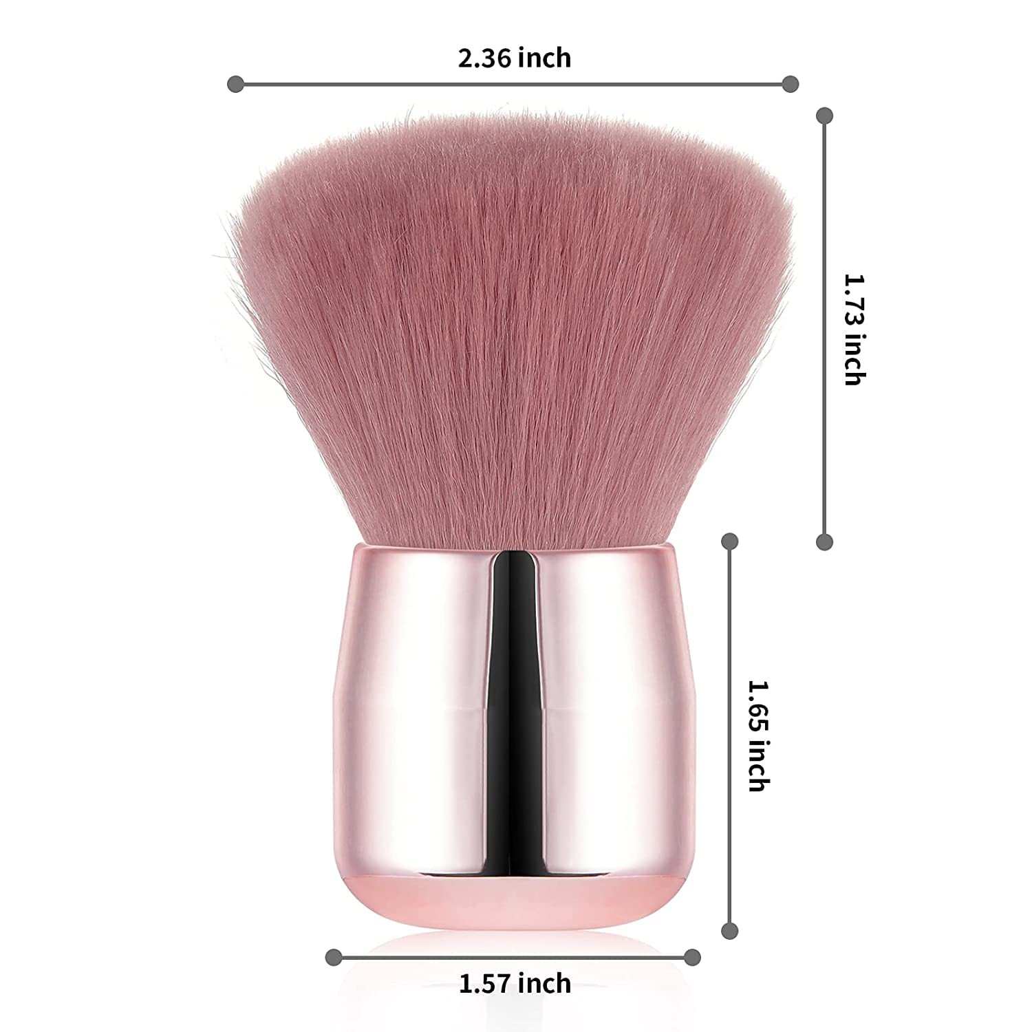 INOG Nail Art Dust Powder Remover Brush - Soft Kabuki Makeup Brush for Nail Cleaning & Makeup Application (Pink) | Perfect for Nail Salons, Home Manicures & Professional Makeup Artists
