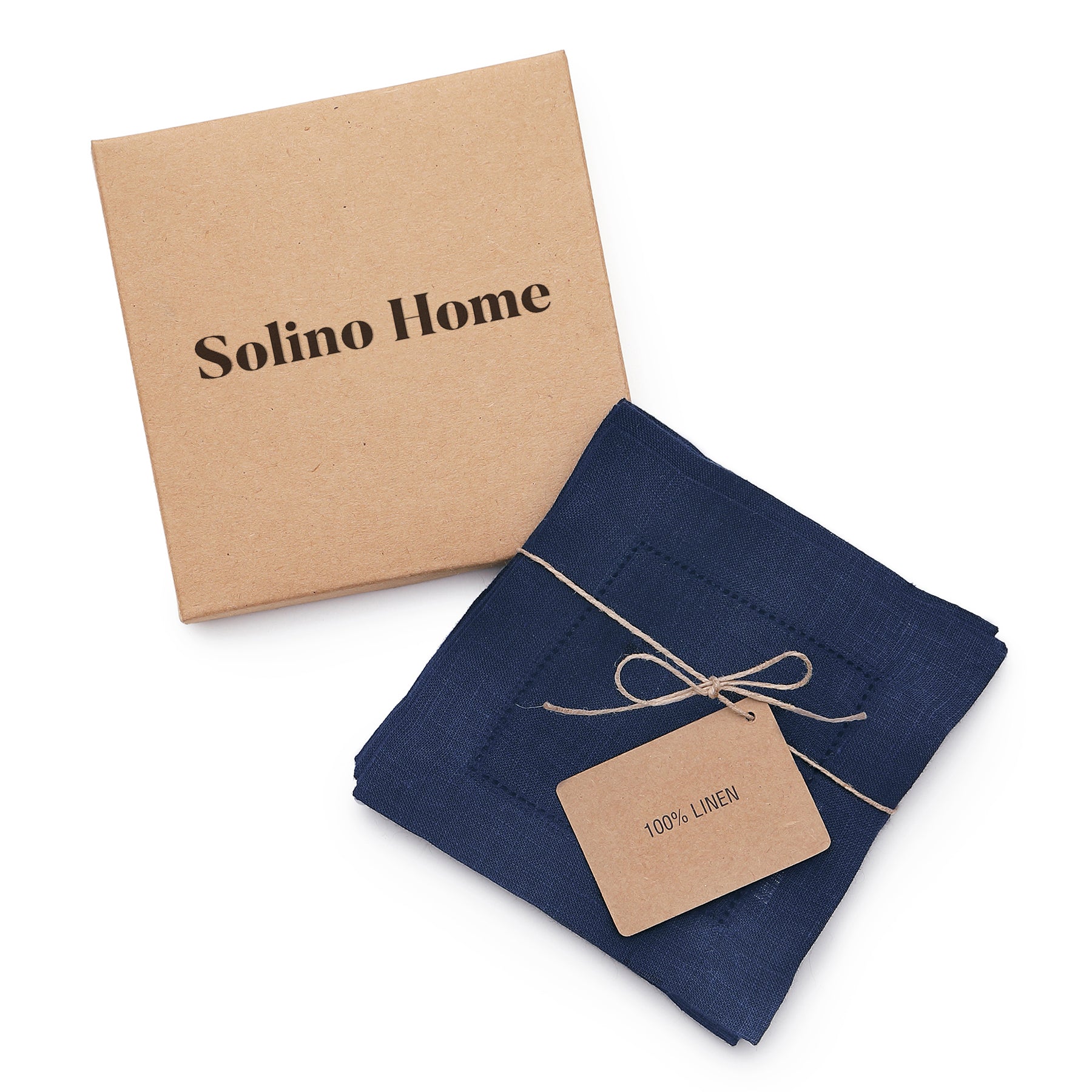 Premium Classic Hemstitch Cocktail Napkins - Set of 12 White Linen Drink Napkins for Parties, Weddings & Elegant Dining - Absorbent & Decorative Tableware Accessories