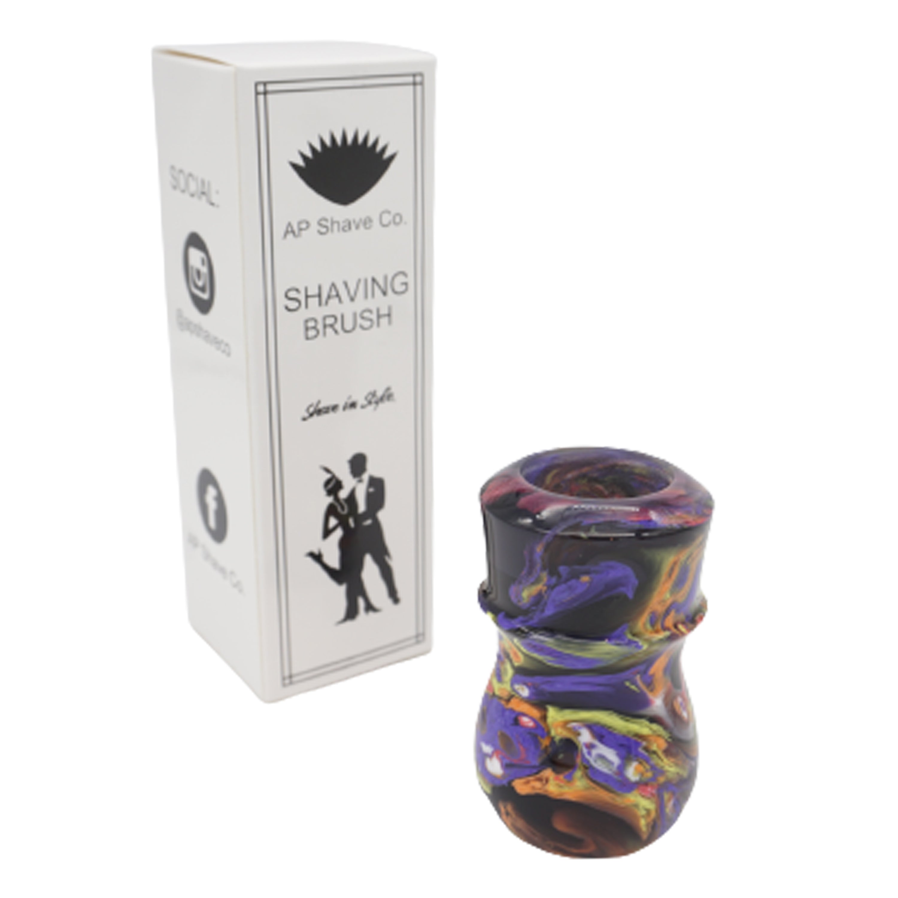 Handcrafted Night Graffiti Shaving Brush Handle - Fits 24mm & 26mm Knots - Perfect for Wet Shaving & Grooming Gifts